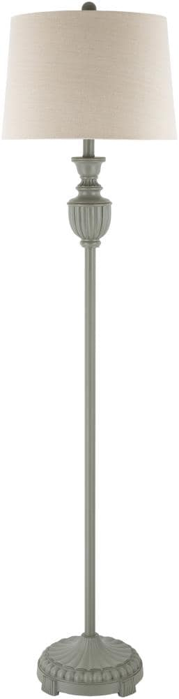 Elgood 59" Black and Gray Resin Floor Lamp with Linen Shade