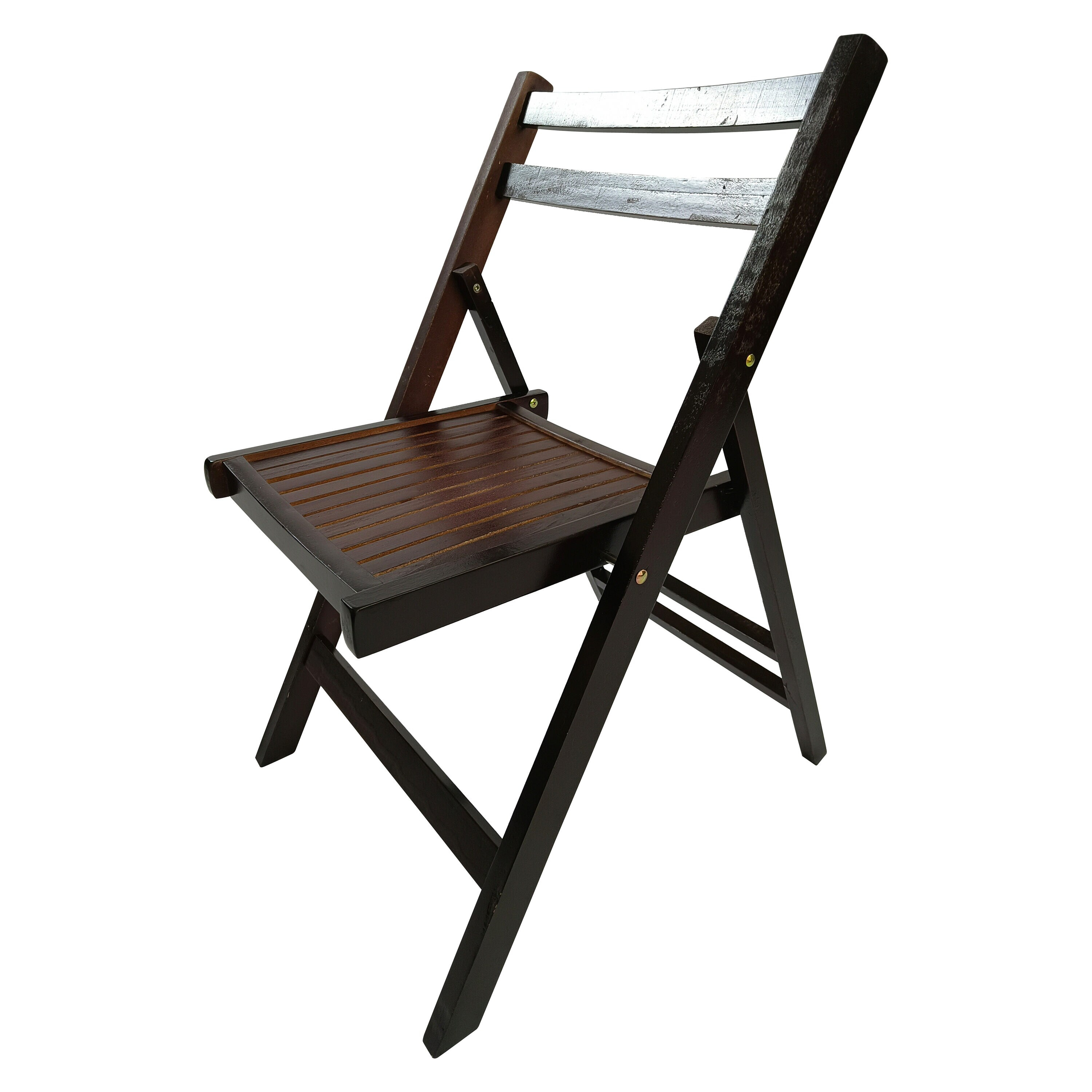 Cherry Wood Folding Dining Chairs Set of 4 with Slatted Seat