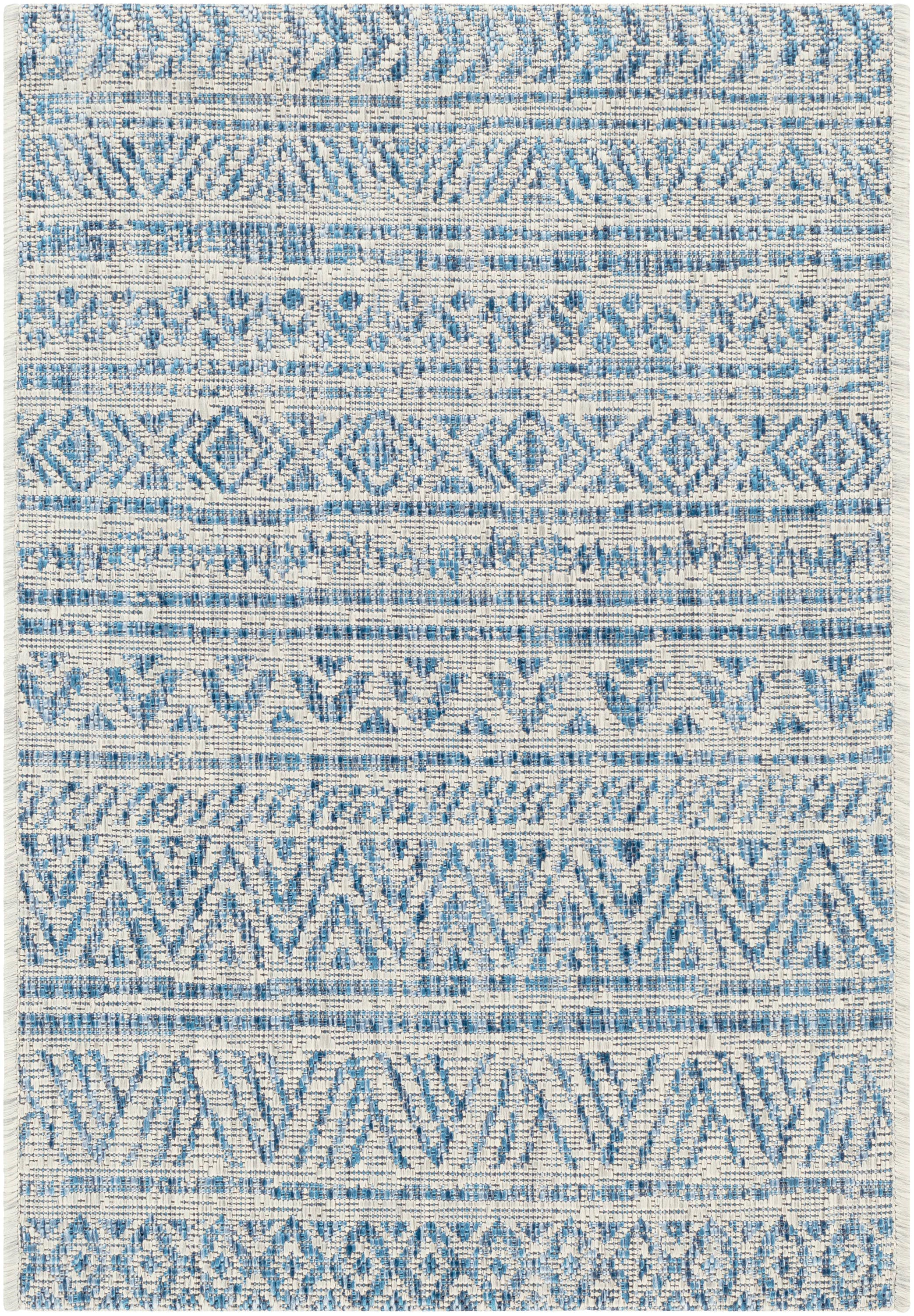 Livabliss Eagean 2 x 3 (ft) Polypropylene Blue Rectangular Indoor Chevron Global Area rug