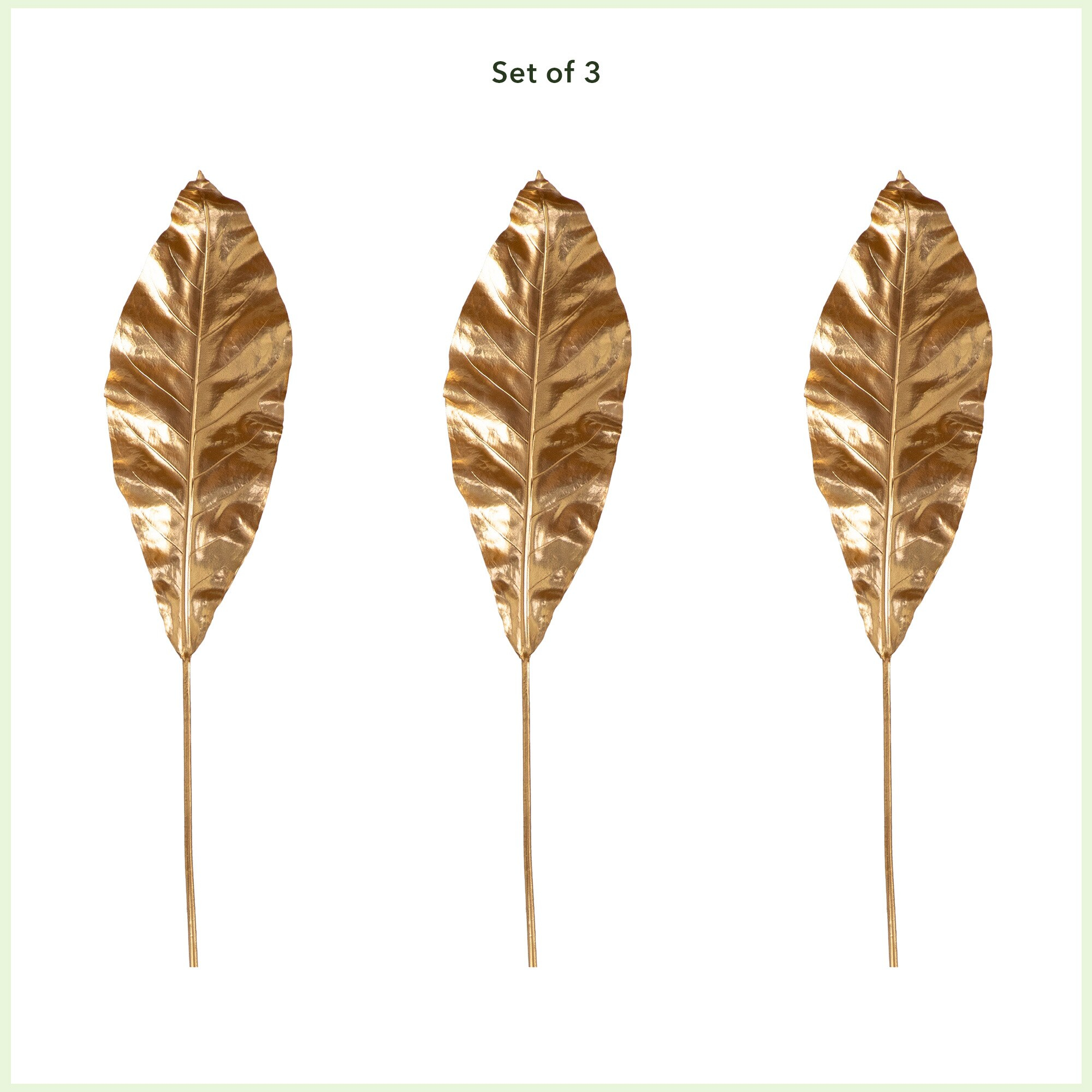 42in. Artificial Palm Gold Stems, Set of 3