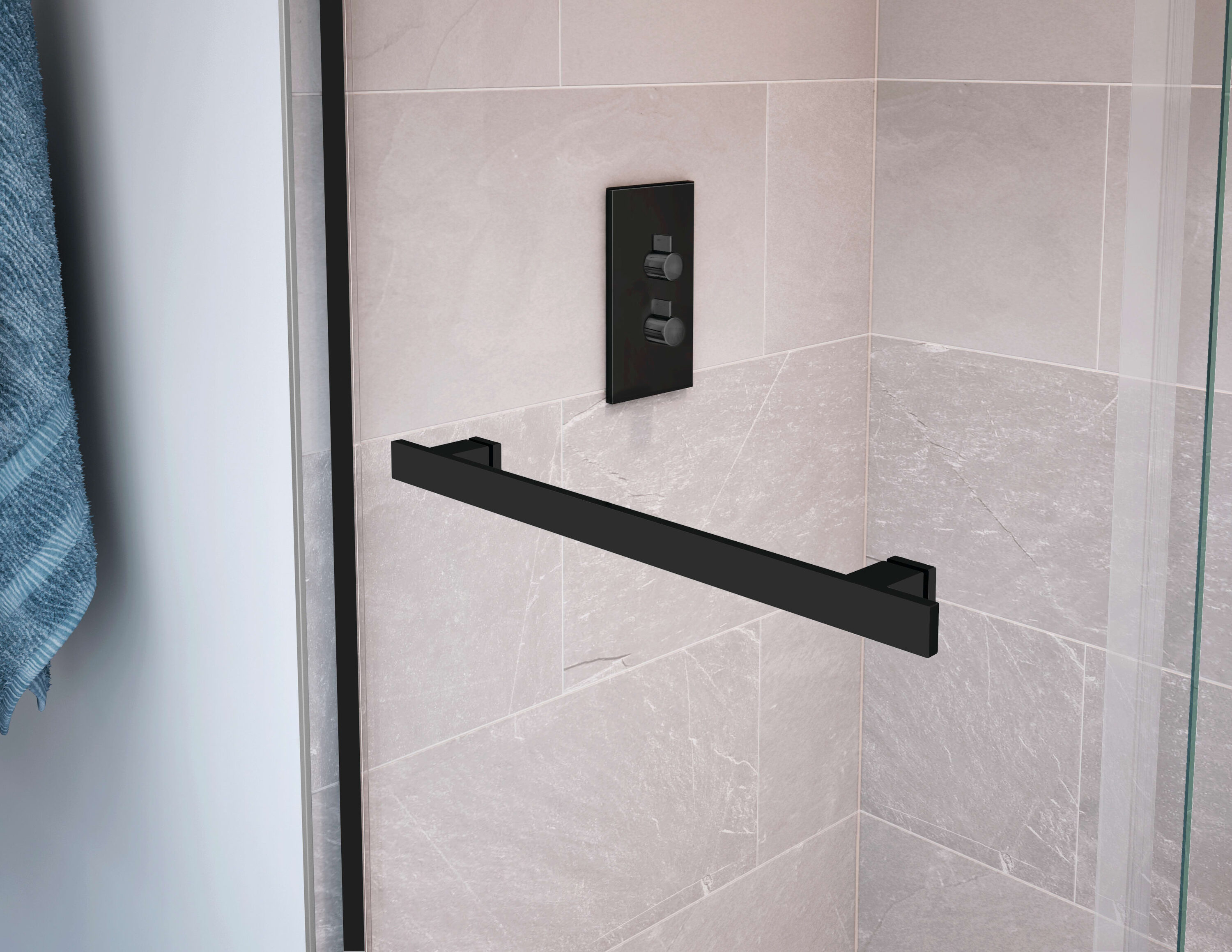 Maax Bath 136271-900-340-000 44-47 x 70.5-74 in. 8 mm Duel Sliding Shower Door - Matte Black