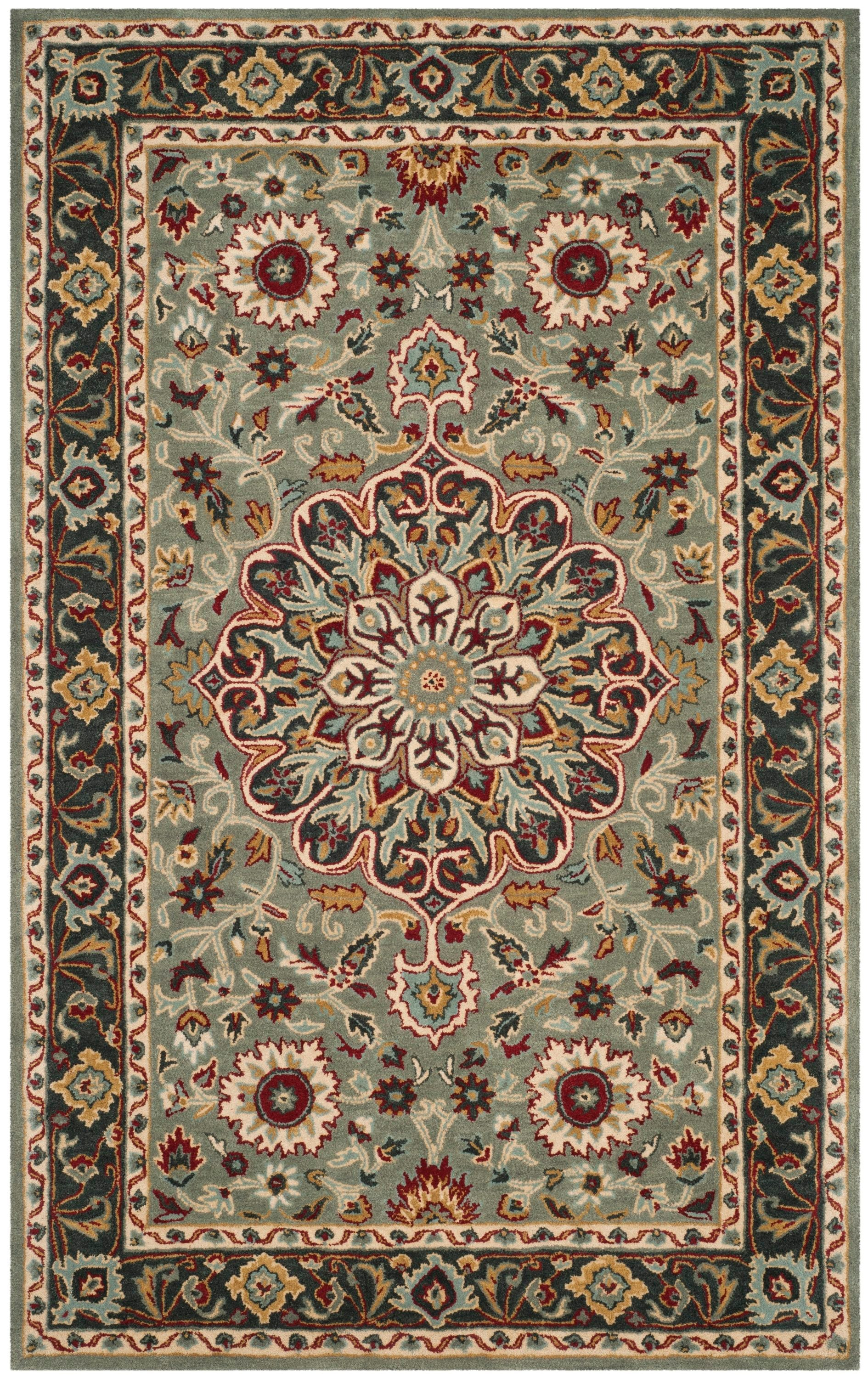 Safavieh  Handmade Heritage Chimere Traditional Wool Rug 4'  x  6' 4' x 6' Indoor,Handmade Living Room,Bedroom Rectangle