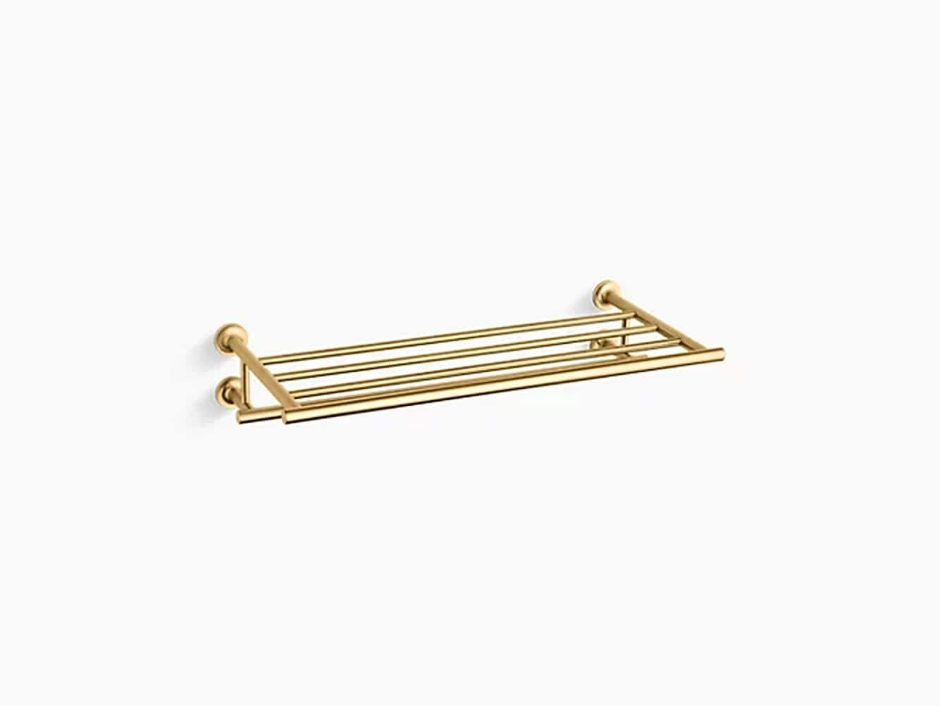 Purist® 24" Hotelier Metal Wall-Mount Bathroom Shelf, Towel Holder
