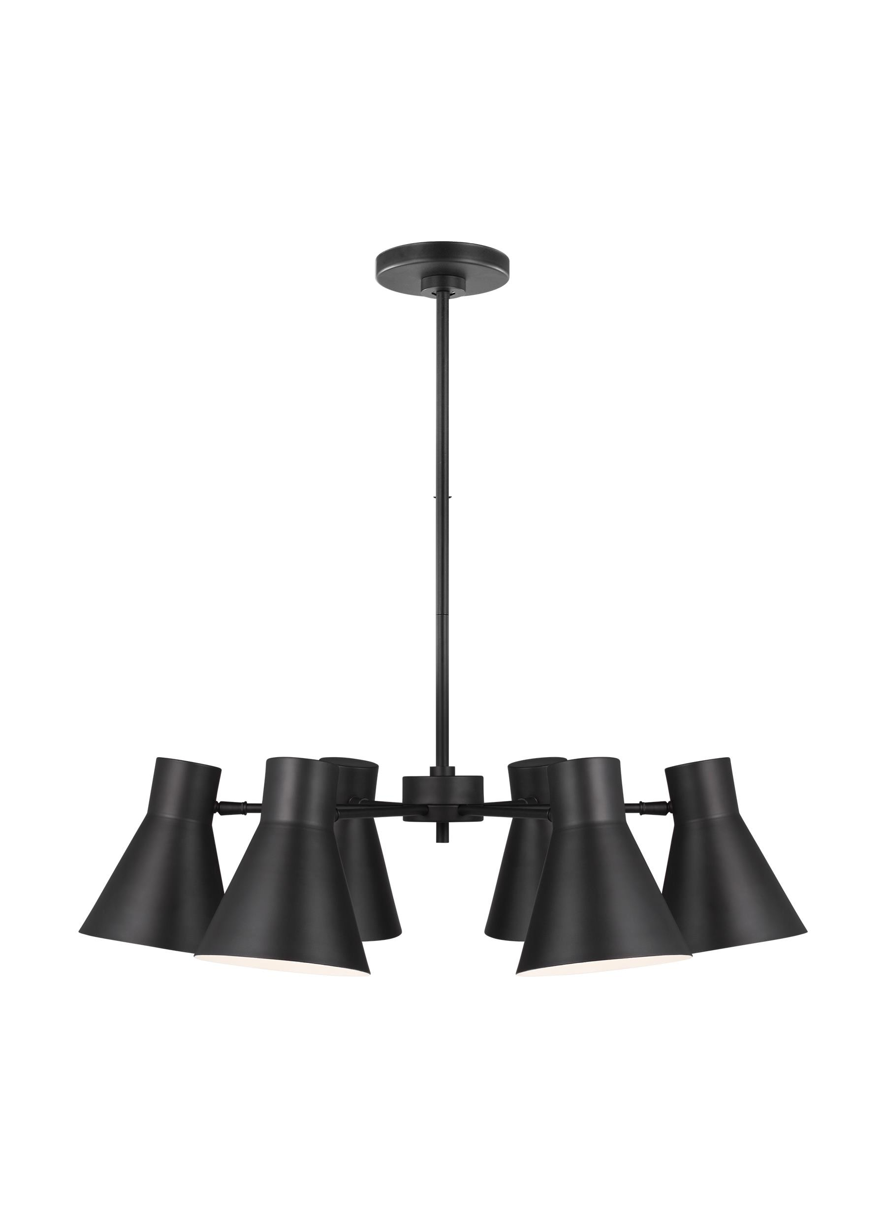 Chet Midnight Black 6-Light Mid-Century Chandelier