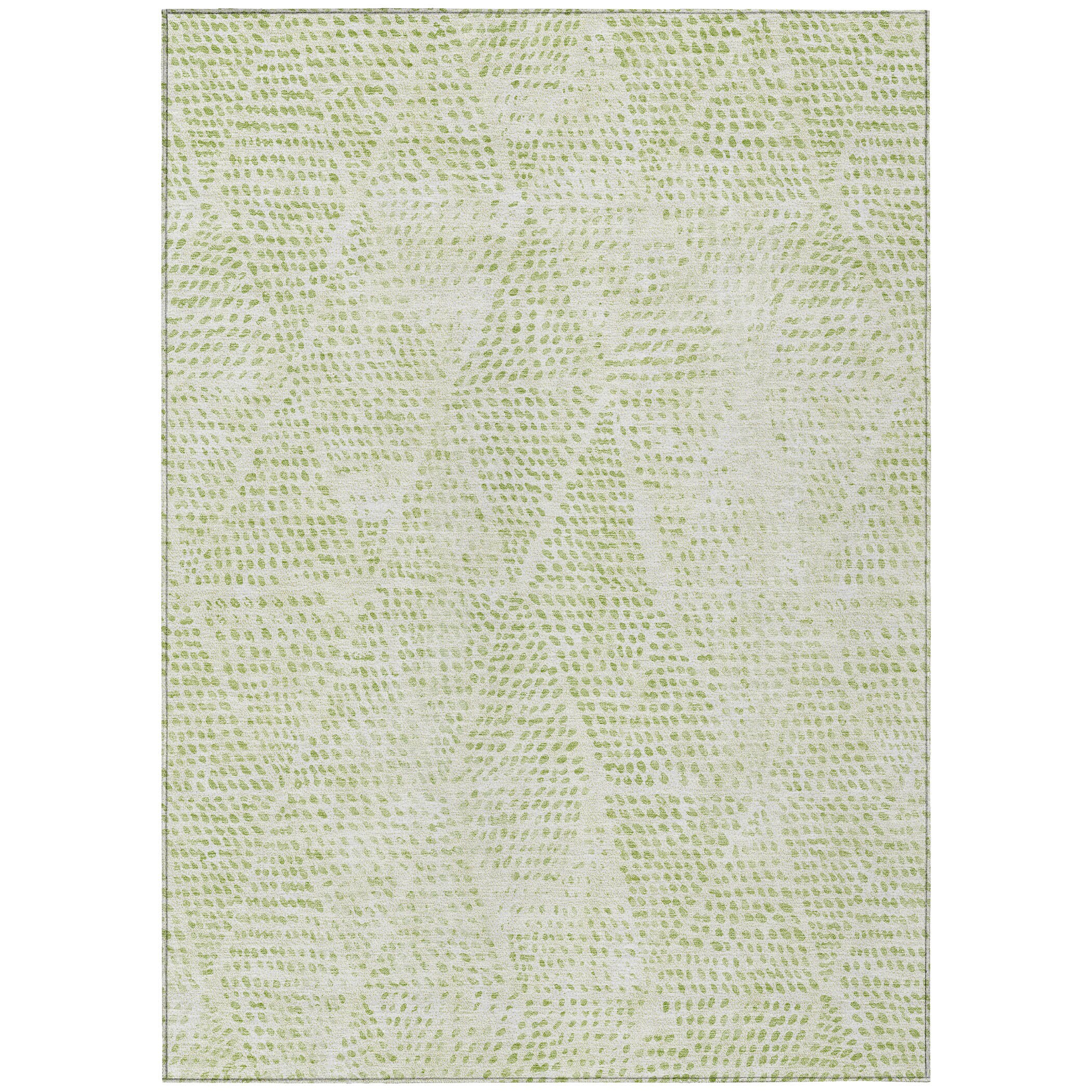 Aloe Green Diamond Pattern Washable 10' x 14' Area Rug
