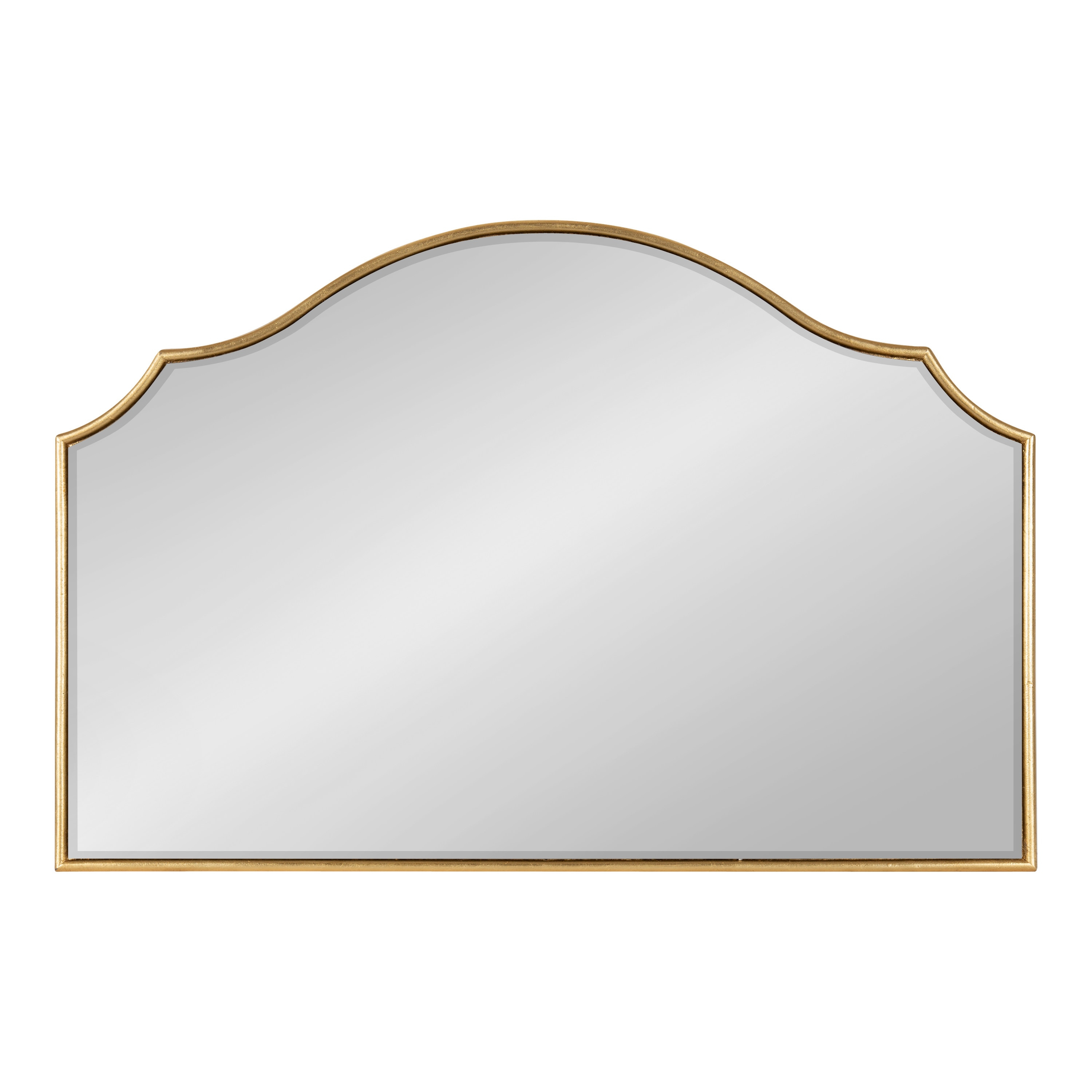 Kate and Laurel Leanna Glam Horizontal Wall Mirror, 20 x 30, Gold, Sophisticated Large Mirror for Wall