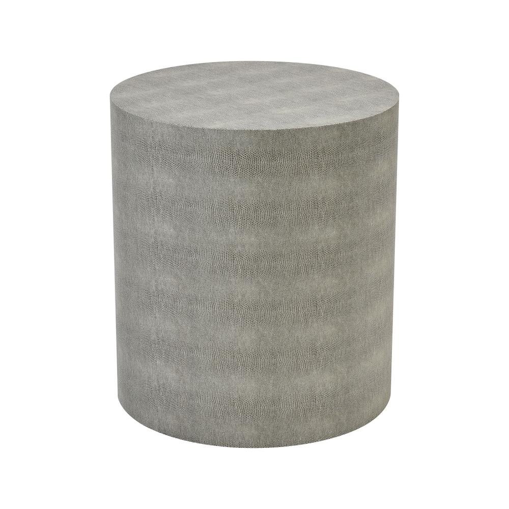 ELK Home Dexter 16-Inches W x 18-Inches H Grey Faux Shagreen Wood Round Glam End Table Assembly Required