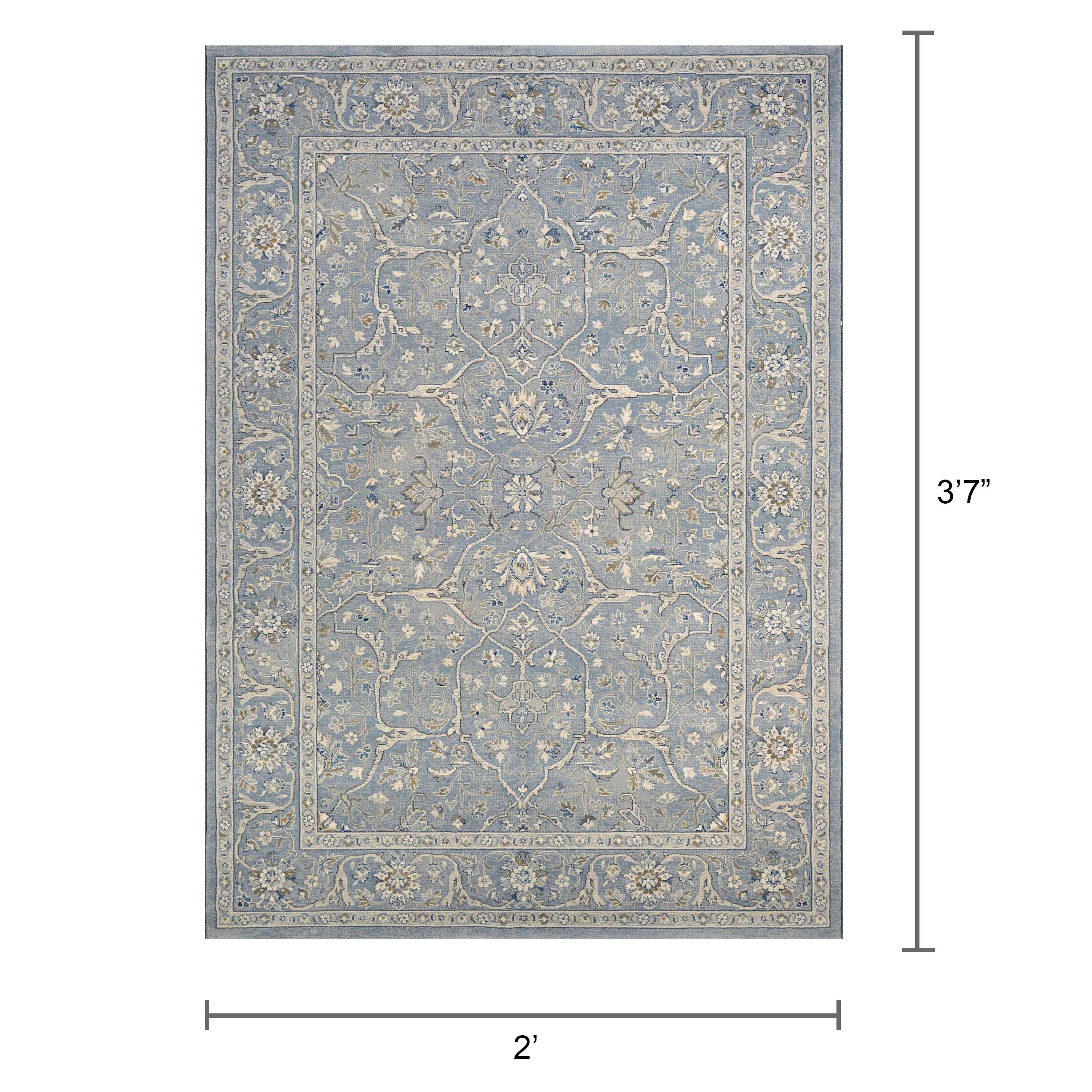 Couristan Sultan Treasures Floral Yazd Rug, Slate Blue, Multiple Sizes Available