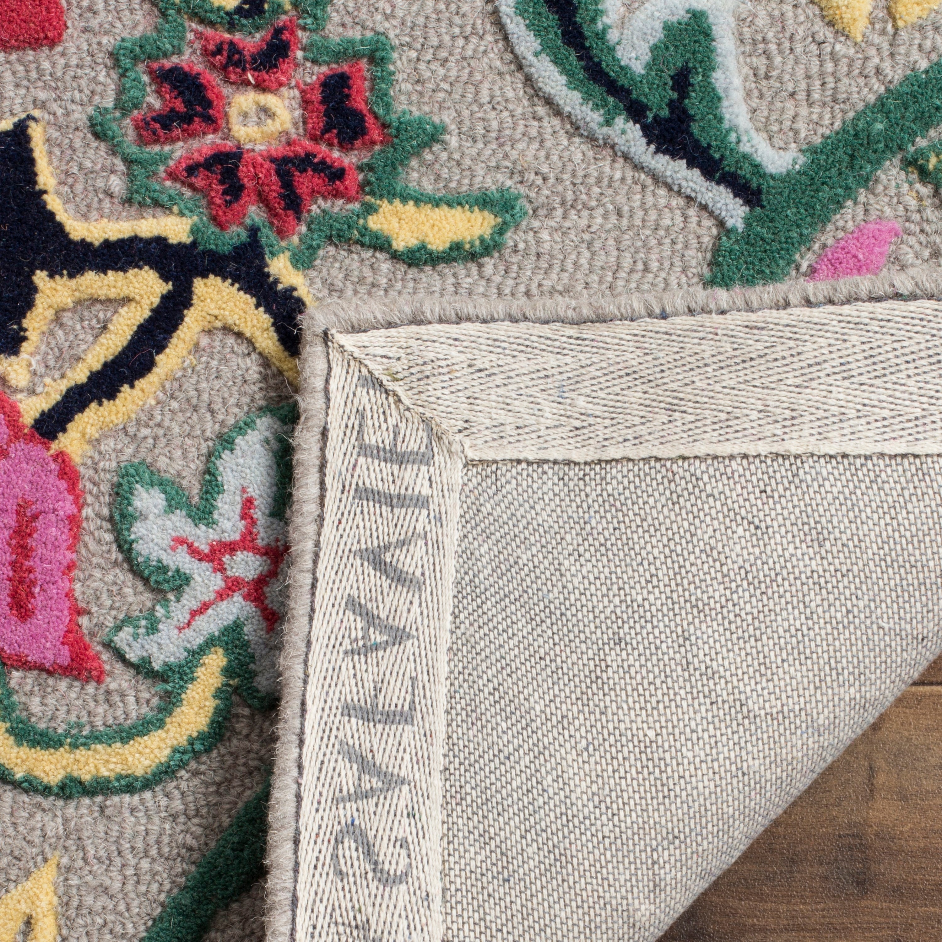 Hand-Tufted Dark Gray and Multi Wool Runner Rug