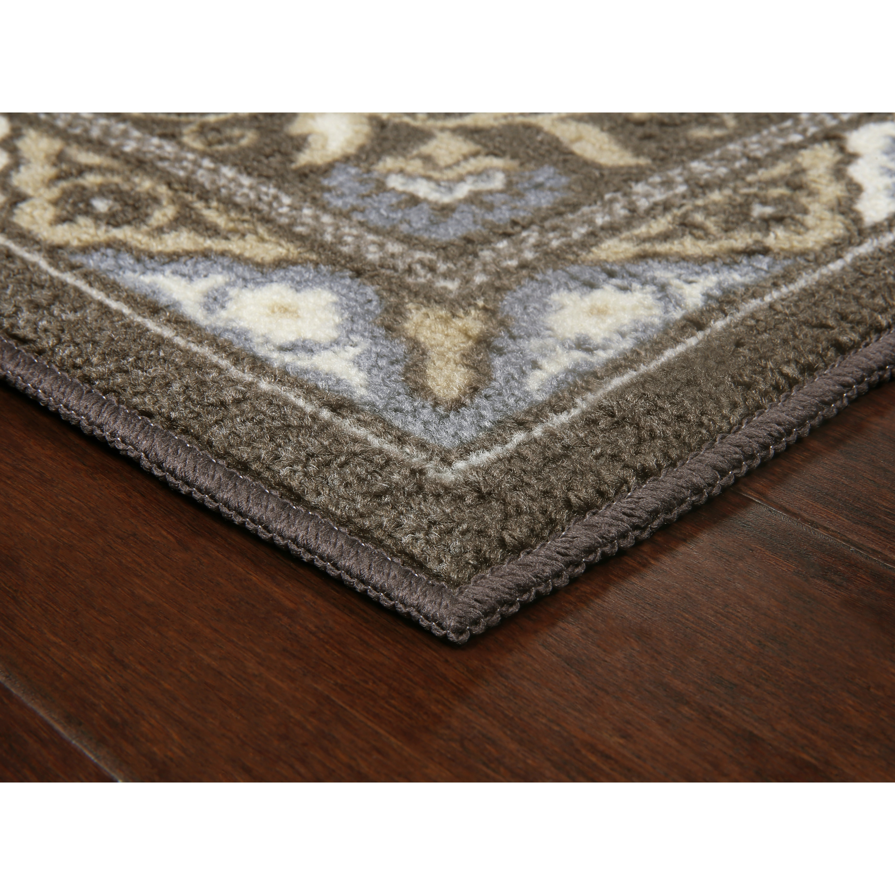 Gray Floral Tufted Non-Slip 5' x 7' Area Rug