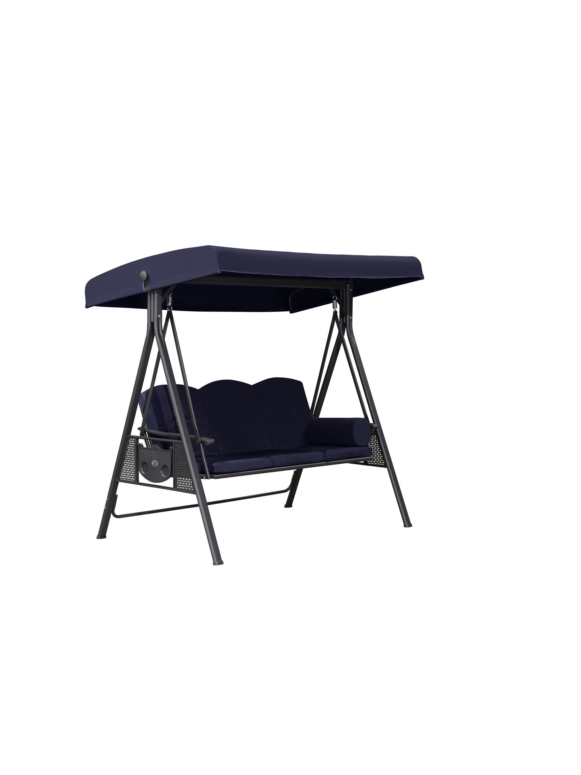 PURPLE LEAF 3 -person Gray Steel Outdoor Swing