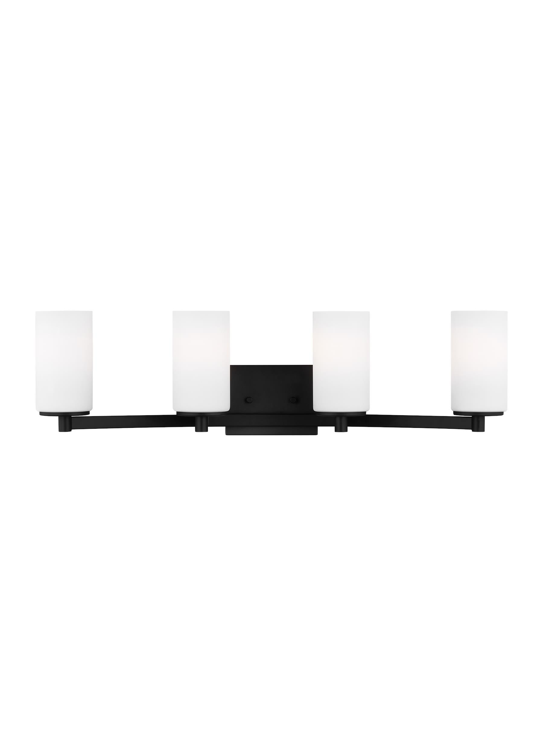 Midnight Black 29" Vanity Light with Etched Glass Shades