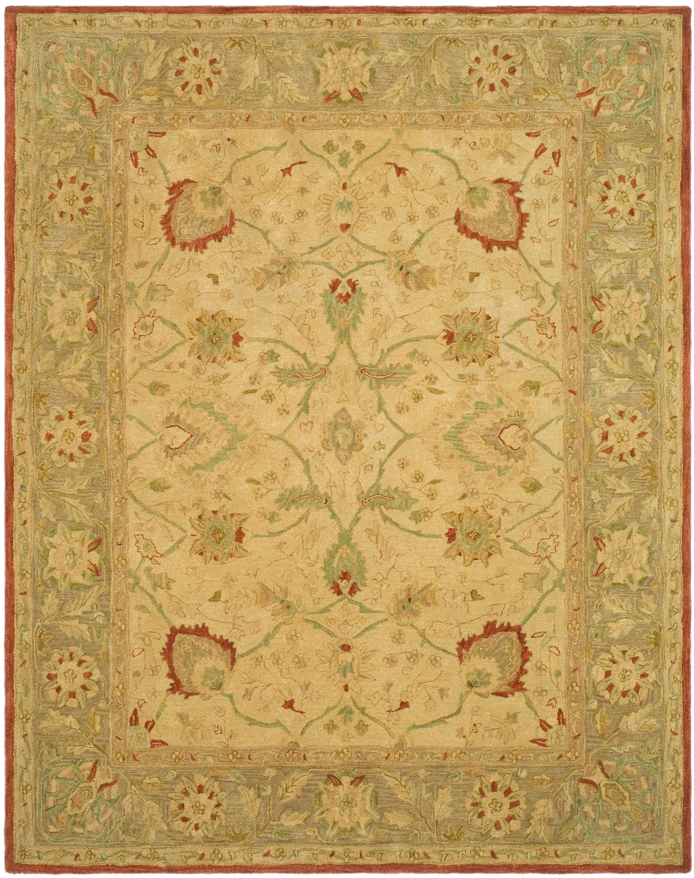 SAFAVIEH Anatolia Venice Traditional Wool Area Rug, Beige/Rust, 8' x 10'