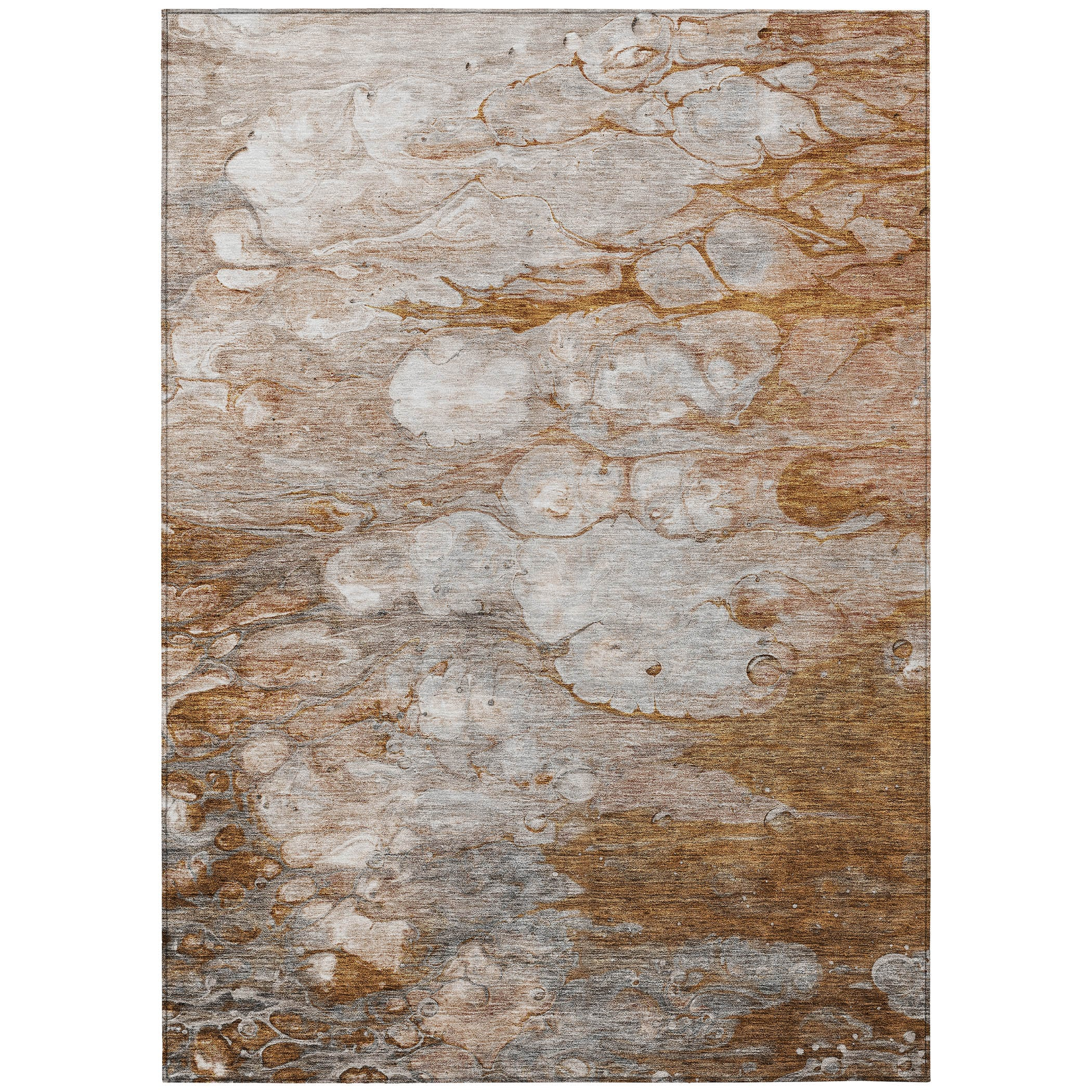 Terracotta Abstract Flat Woven Synthetic 3' x 5' Rug