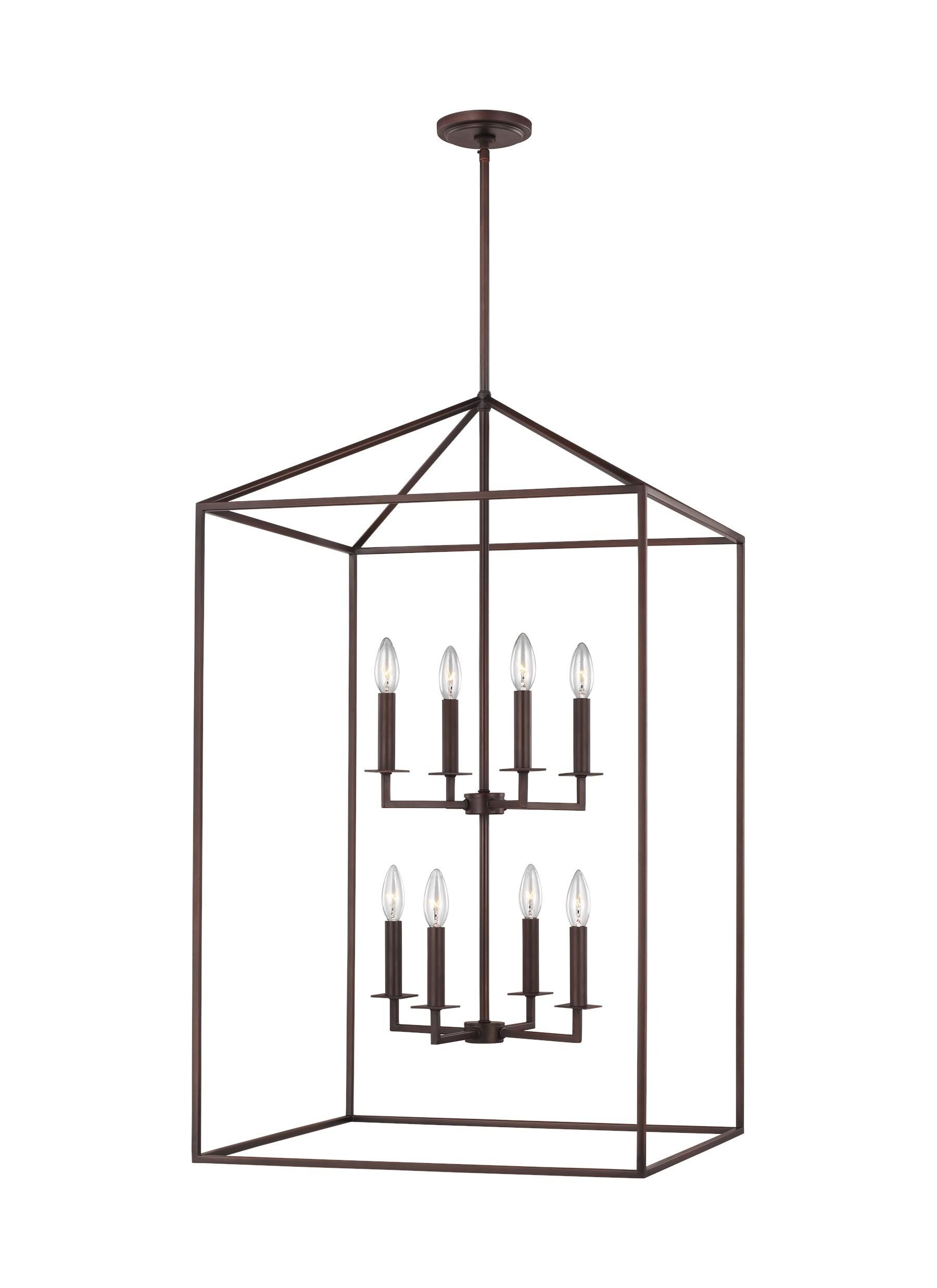 Generation Lighting Perryton 8-Light Bronze Transitional Geometric LED Medium Hanging Pendant Light