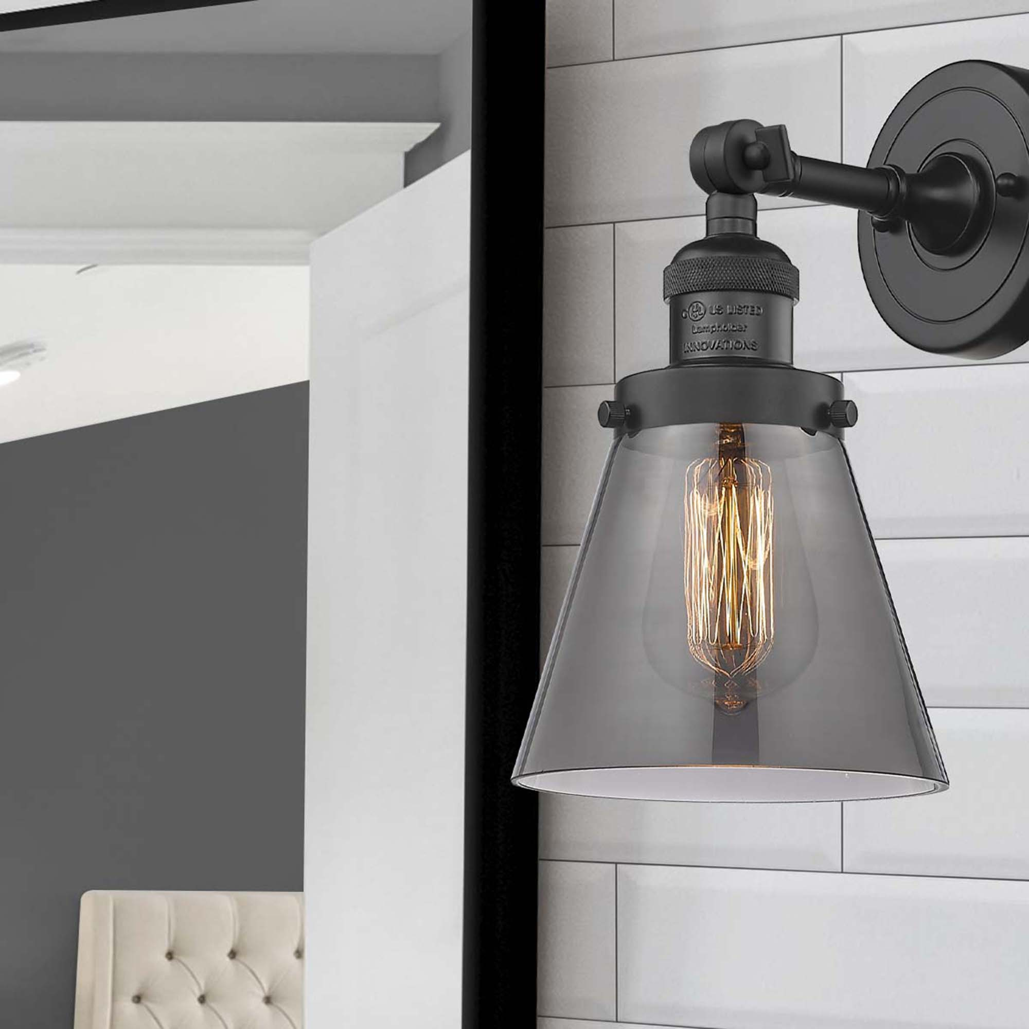 Elegant Black Dimmable Direct Wired Sconce 10" Height