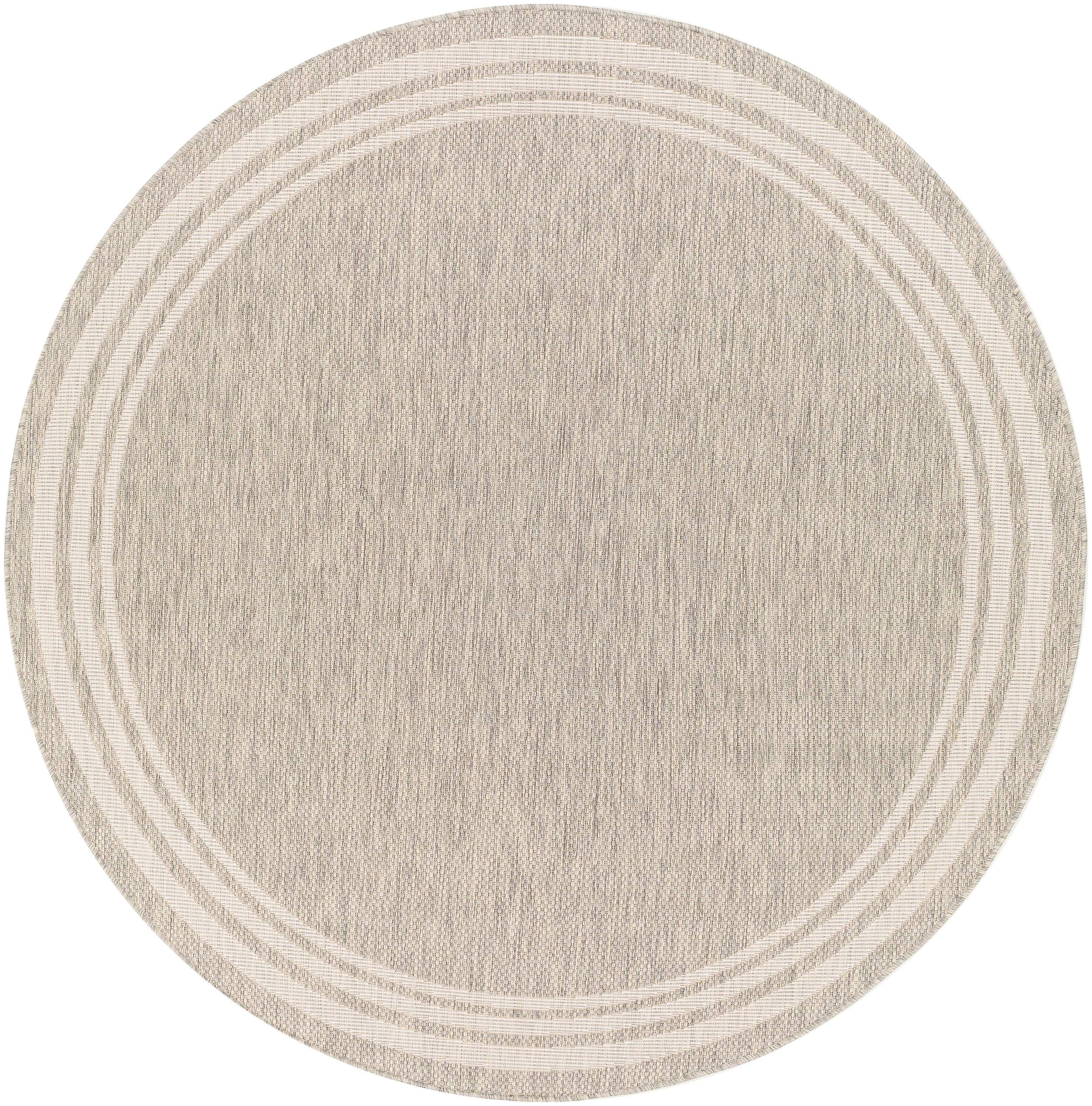 Eagean Gray 5' Round Synthetic Easy-Care Rug