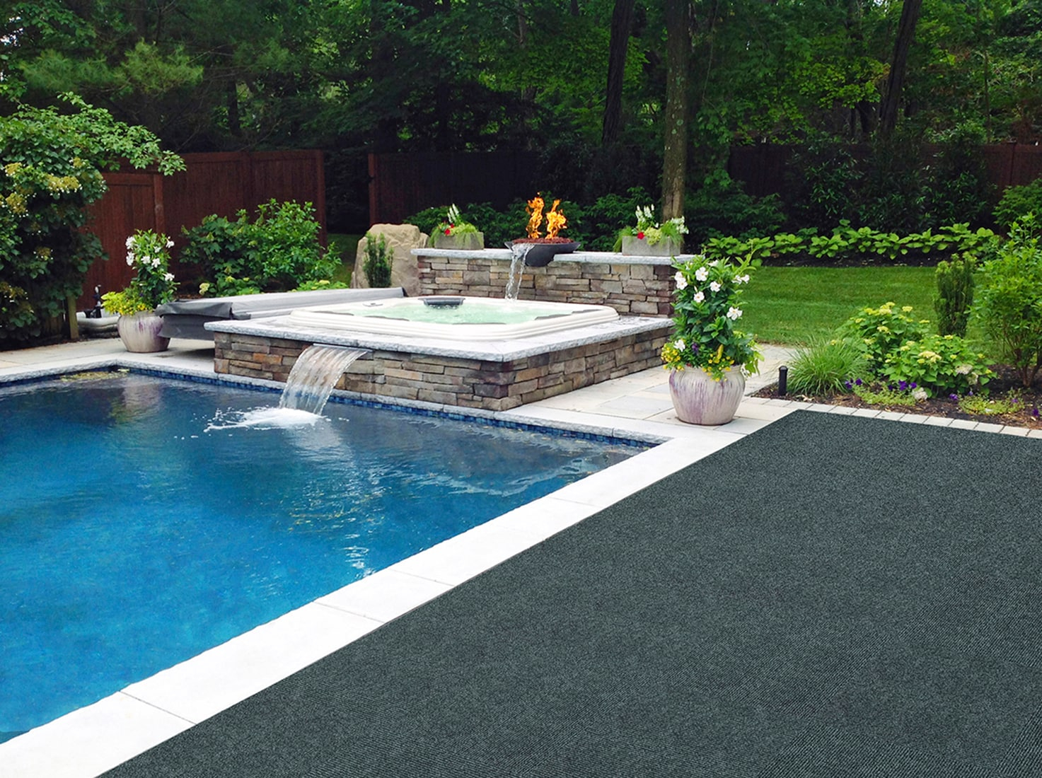 Prominence Sky Grey Carpet Tiles - 24" x 24" Indoor/Outdoor, Peel and Stick Carpet Tiles - 60 sq. ft. per box – Pack of 15 Tiles