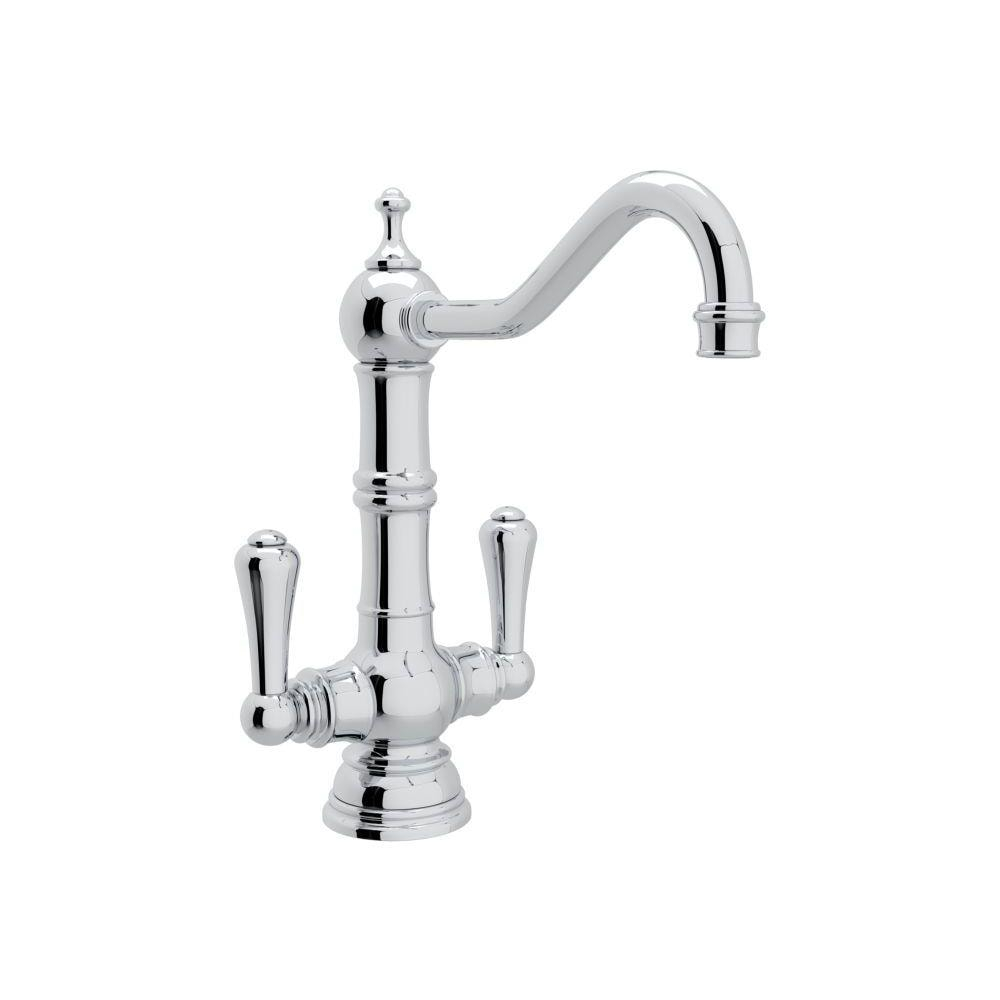 Rohl Perrin and Rowe Polished Chrome Double Handle Deck-mount Kitchen Faucet
