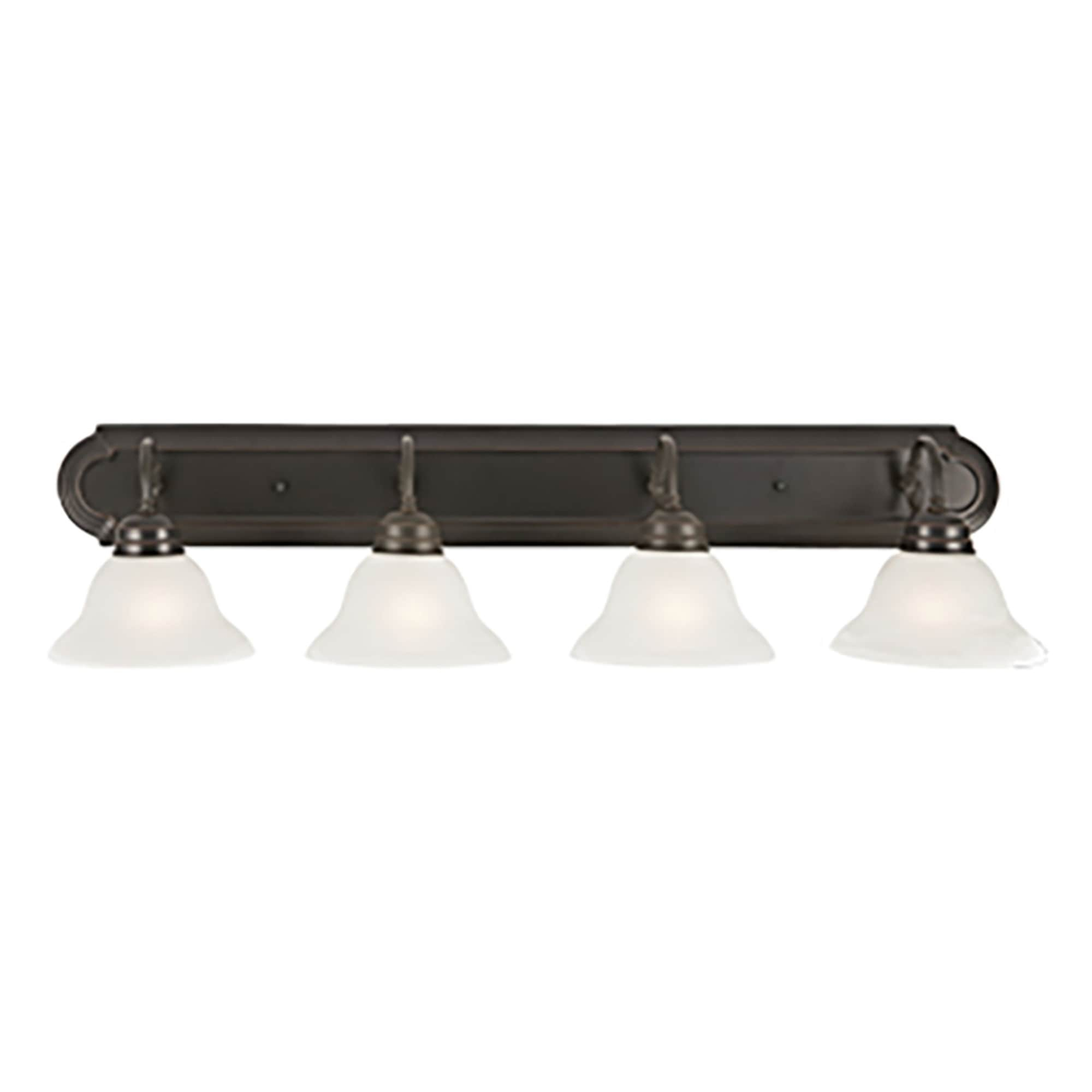 Design House Millbridge 4-Light Dimmable Vanity Light with Frosted Glass, Bronze