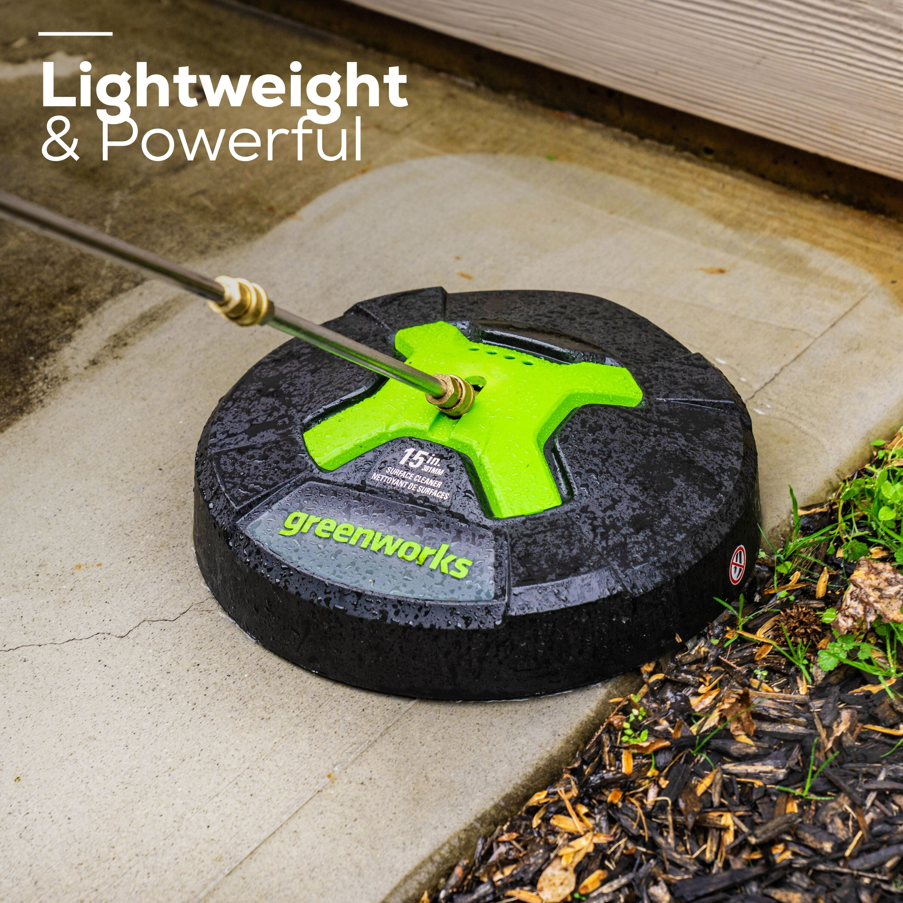 GreenWorks 5210902 15" Extension Included Surface Cleaner, Green