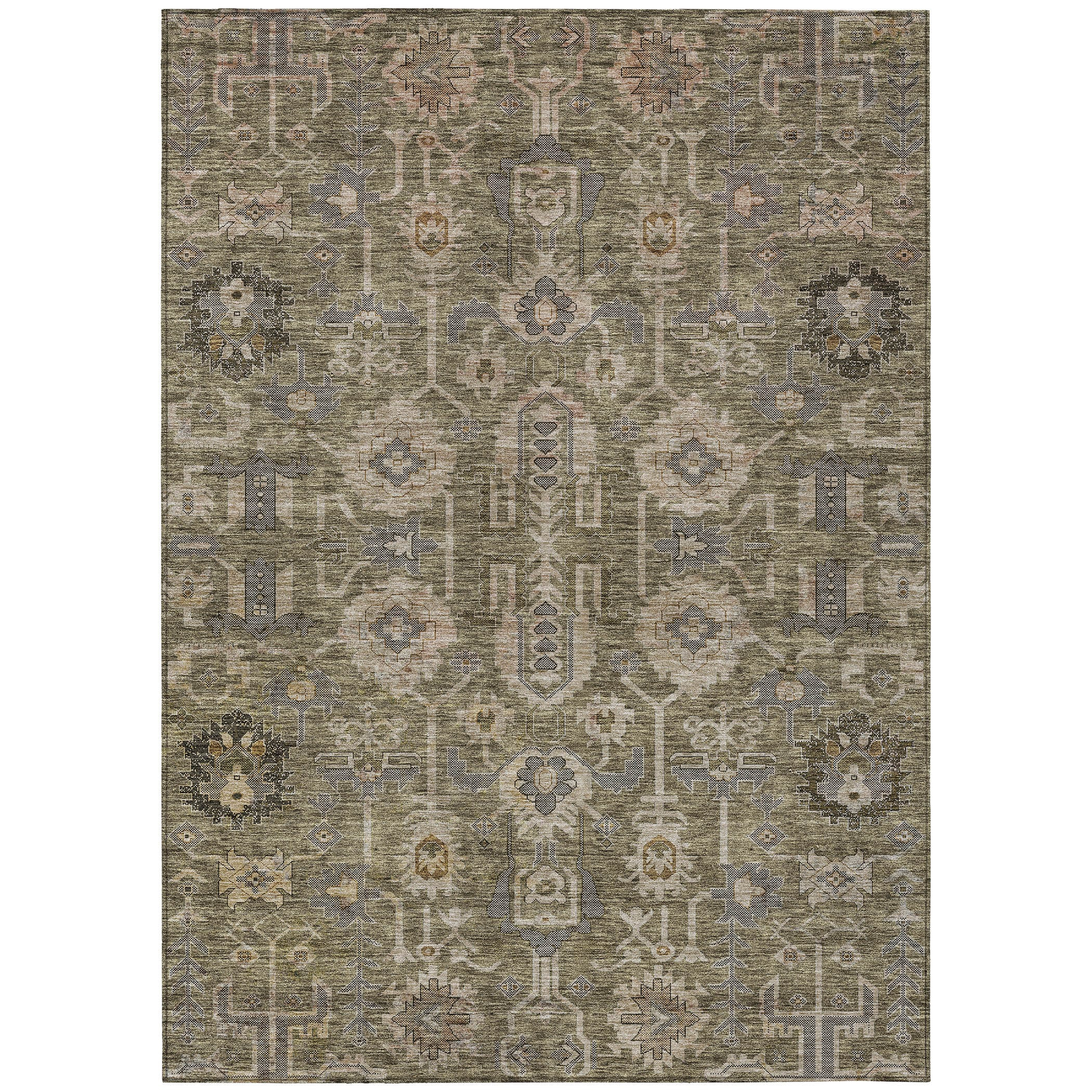 Brown Synthetic Flat Woven 9' x 12' Rectangular Area Rug