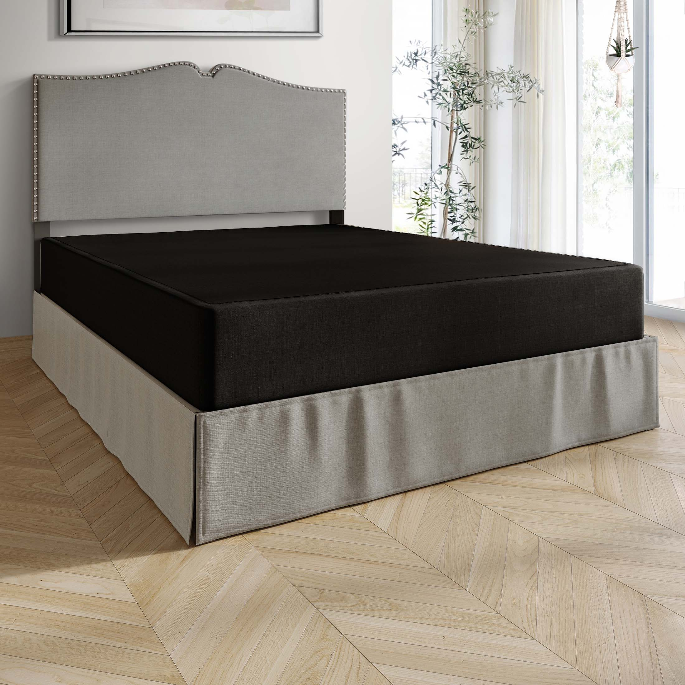 CraftPorch  Upholstered Linen Metal Box Spring Black - Full