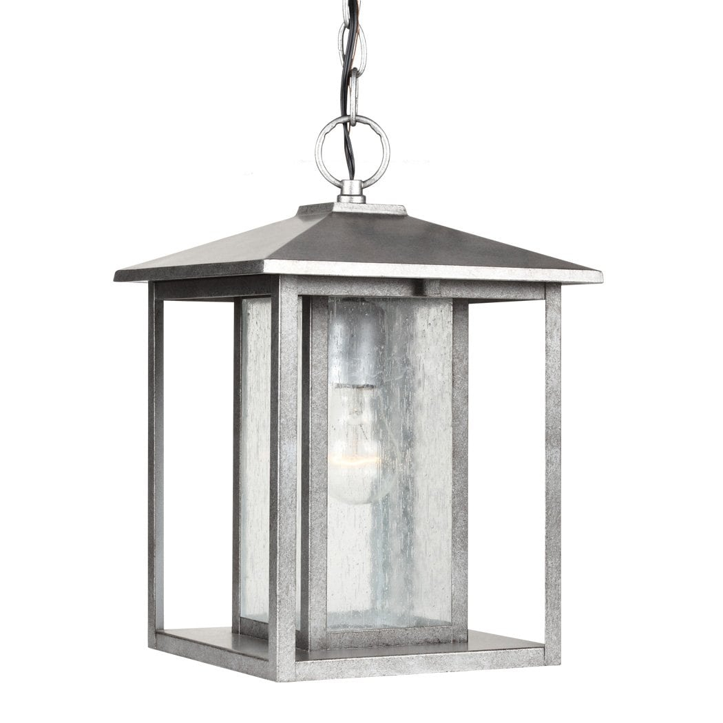 Sea Gull Lighting 62027-57 Hunnington One Light Outdoor Pendant, Weathered Pewter Finish