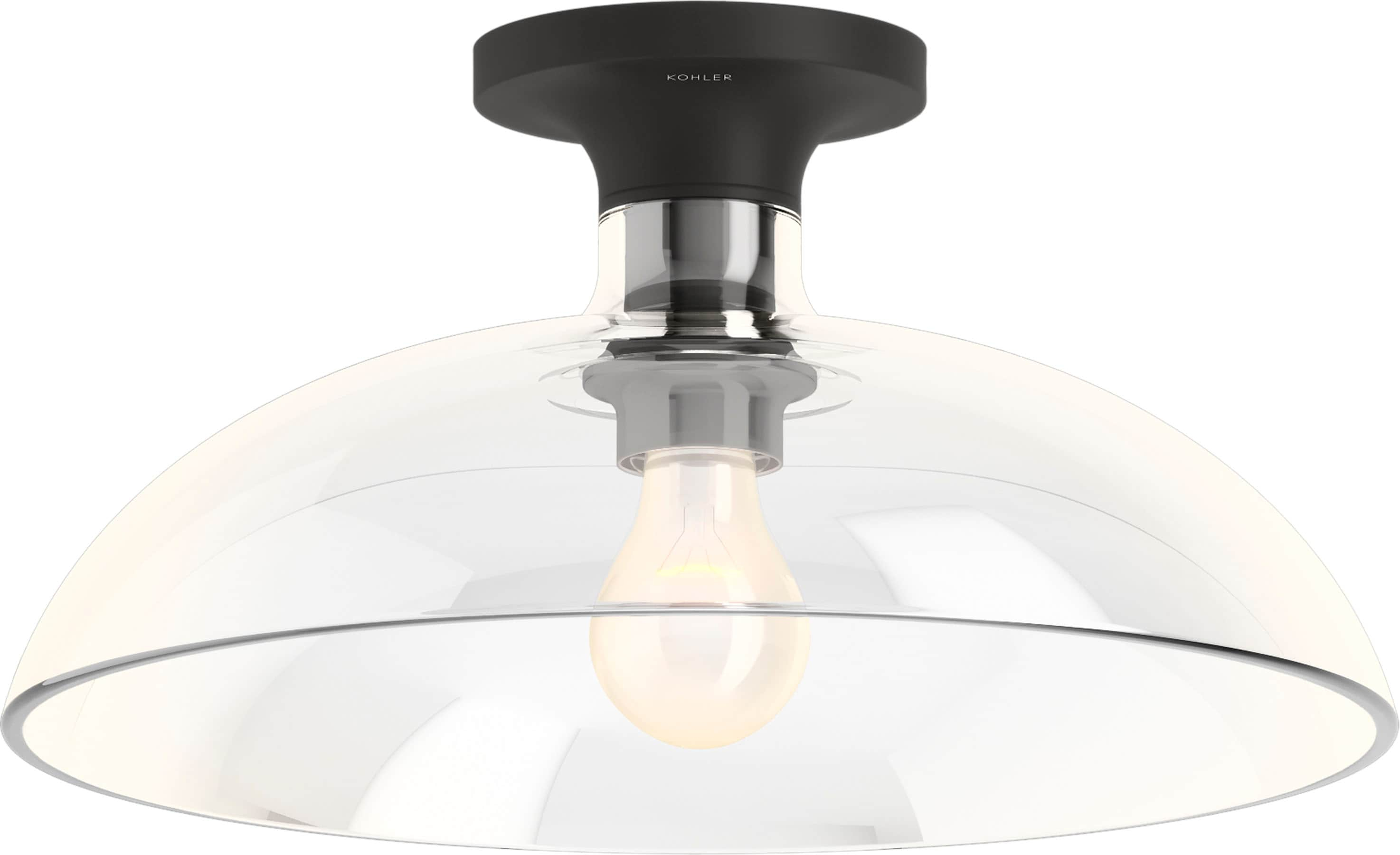 Tone™ 1 Light Semi Flush Mount with Domed Glass Shade