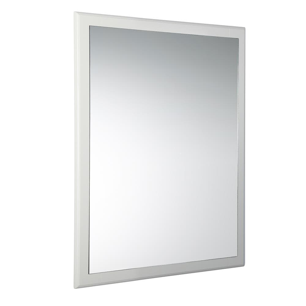 Fresca Oxford 26-in x 31.87-in Beveled Rectangle Bathroom Vanity Mirror ( Antique White )