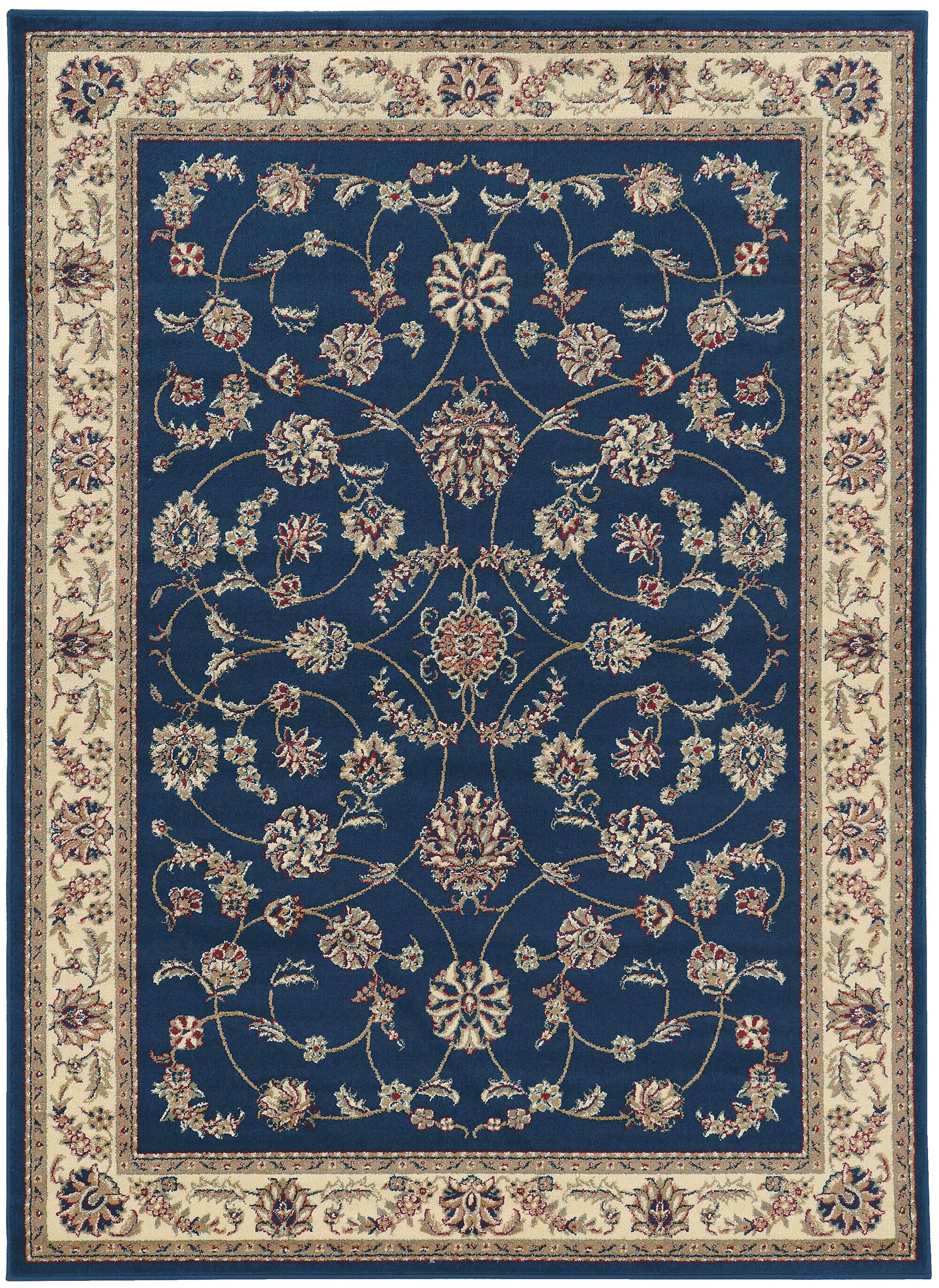 Radici Usa Como Area Rug 1596 Navy Blue Italian Bordered 7' 9" x 11' Rectangle
