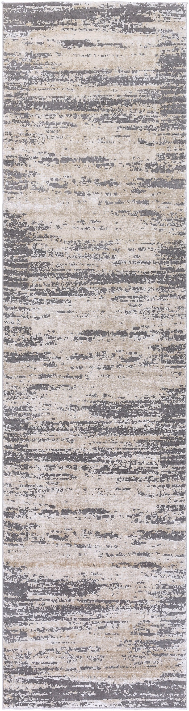 Reversible Gray Wool-Blend Easy Care 31x120 Rug