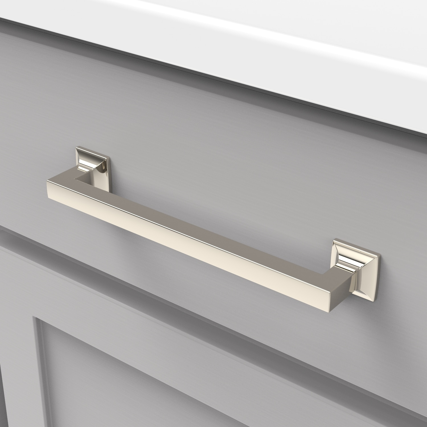 Hickory Hardware Studio Collection Pull 7-9/16 Inch (192mm) Center to Center Polished Nickel Finish