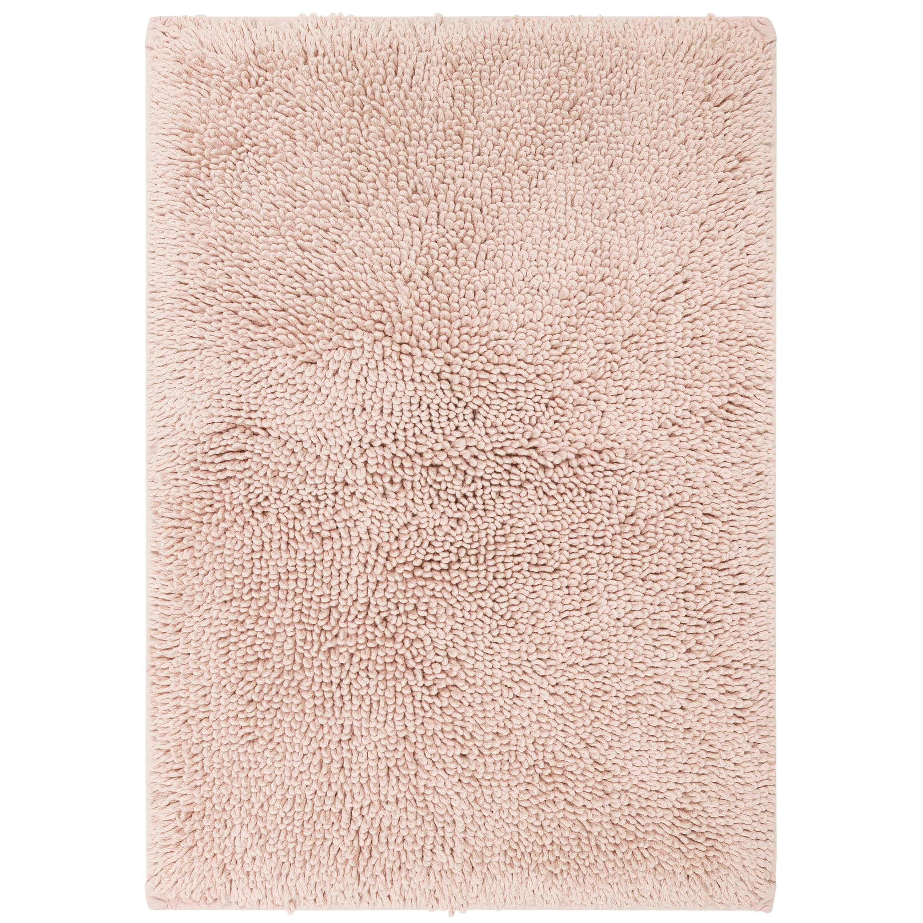 Blush Cotton Bath Rug with Latex Backing, 45" x 27"