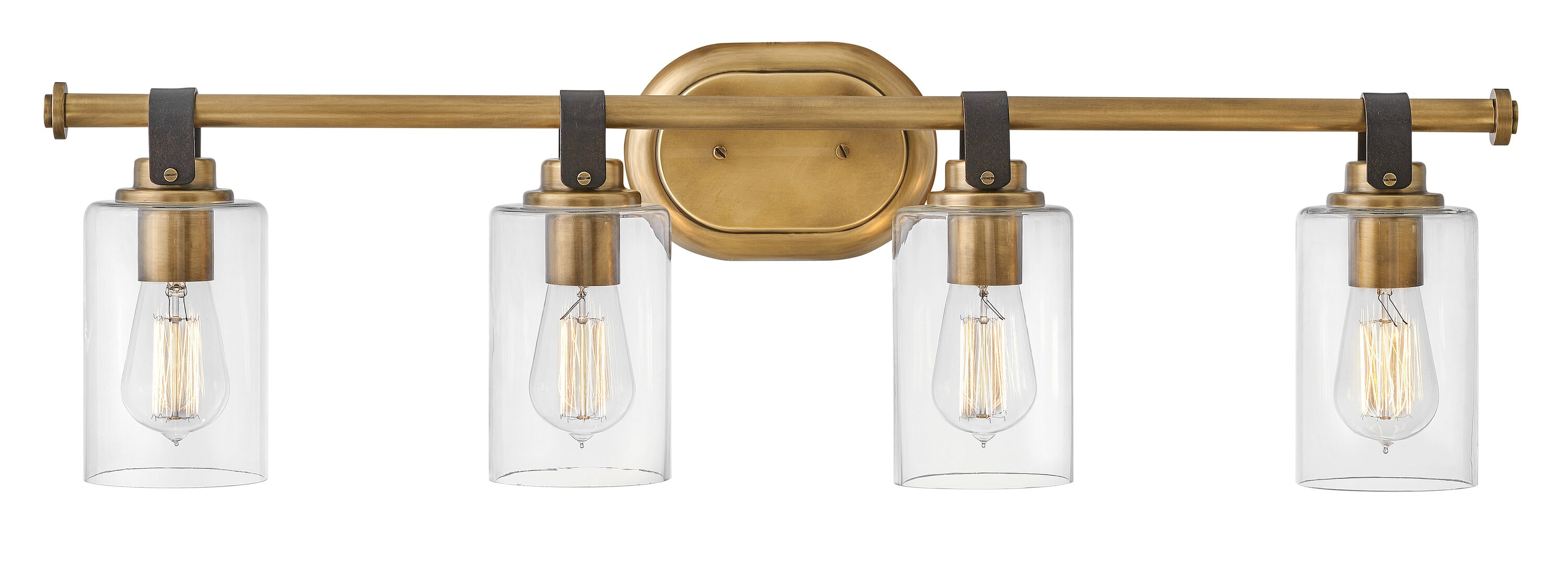 4 Light Bath Vanity In Traditional And Rustic Style 32 Inches Wide By 9.5 Inches High-Heritage Brass Finish Hinkley Lighting 52884Hb