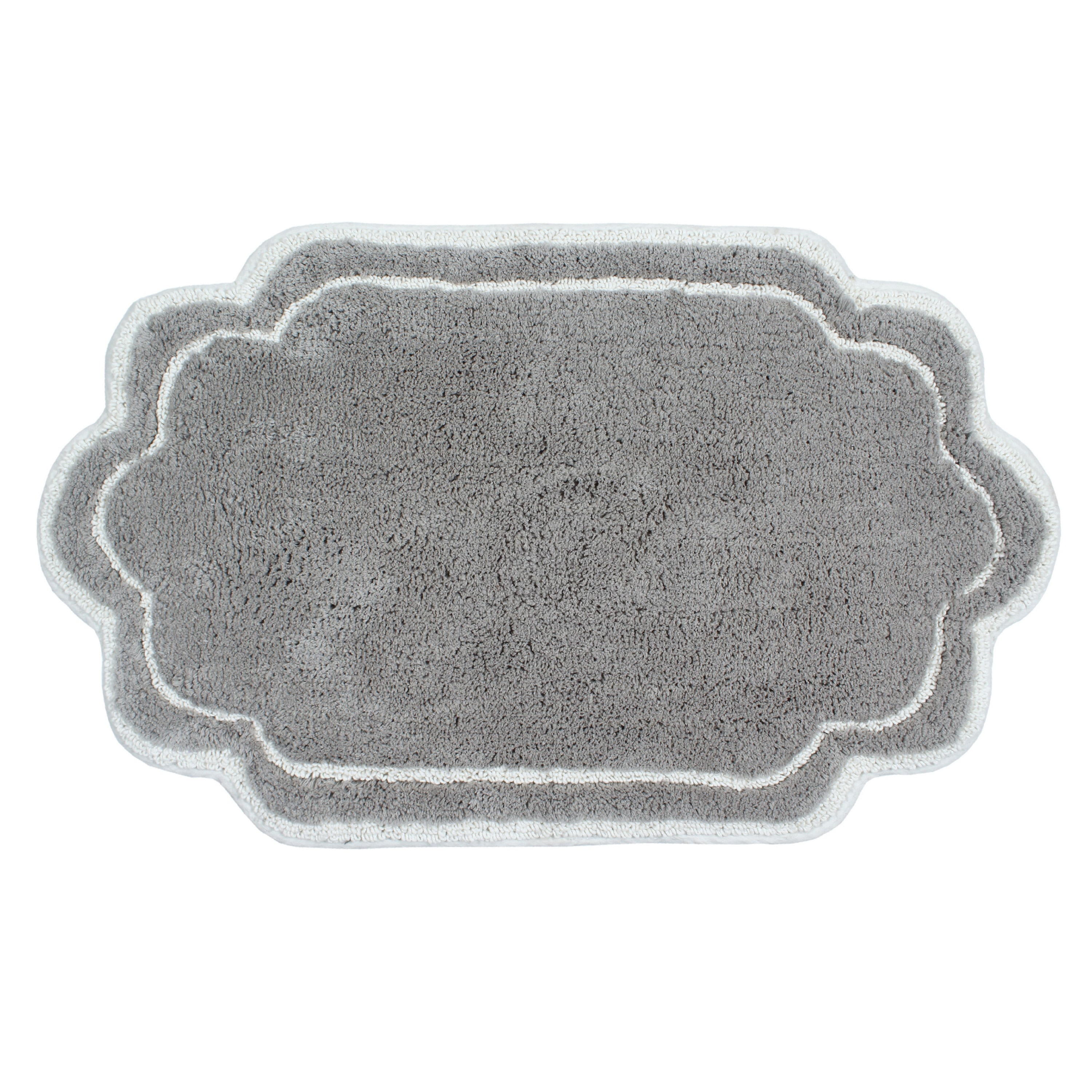 Home Weavers Allure Collection Bathroom Rug 100% Cotton Tufted Bathroom Rug, Soft and Absorbent Bath Rugs, Non-Slip Bath Carpet, Machine Wash Dry Bath Mats for Bathroom Floor- 21"x34" Bath Rug, Gray