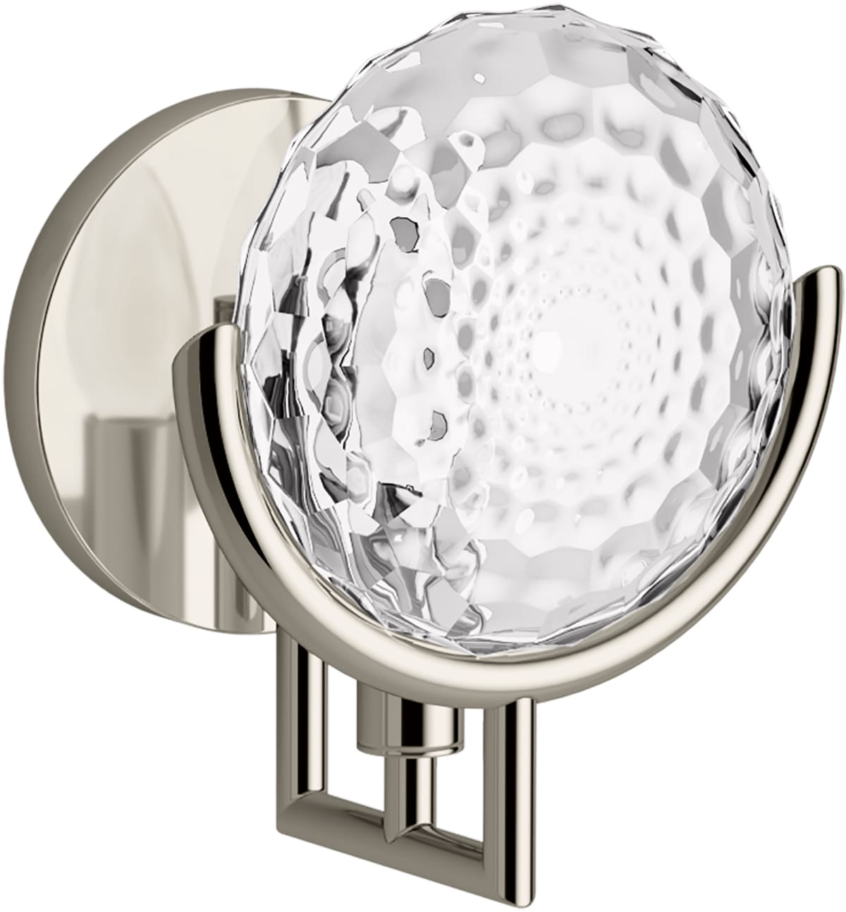 Arendela Polished Nickel Vanity Sconce with Clear Glass Shade