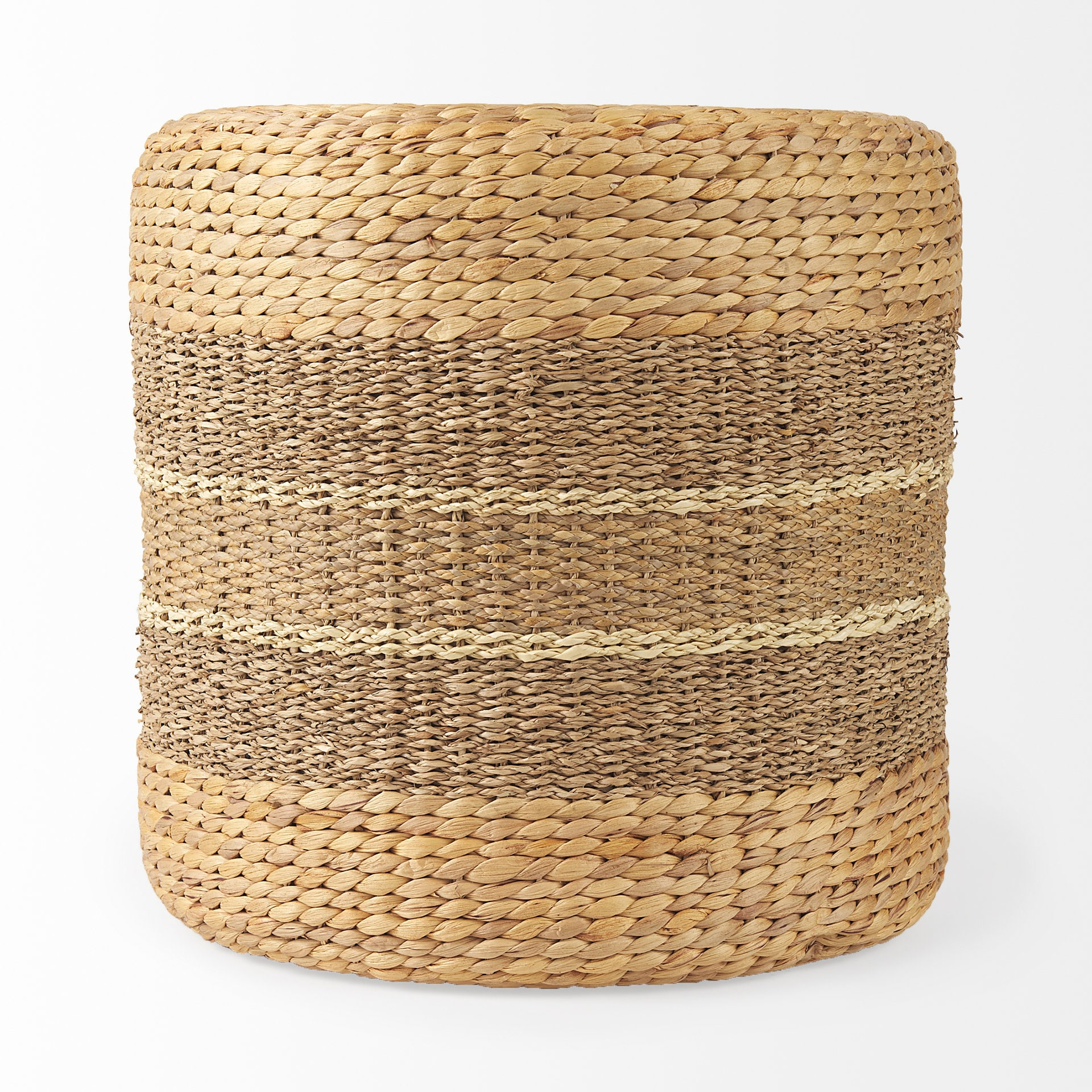 QueelQuest Decor Round Pouf Ottoman Single Strand Paper Rope Pouf Footrest, Foot Stool, for Bed Room Living | Room | Accent Seat (Brown Paper Rope