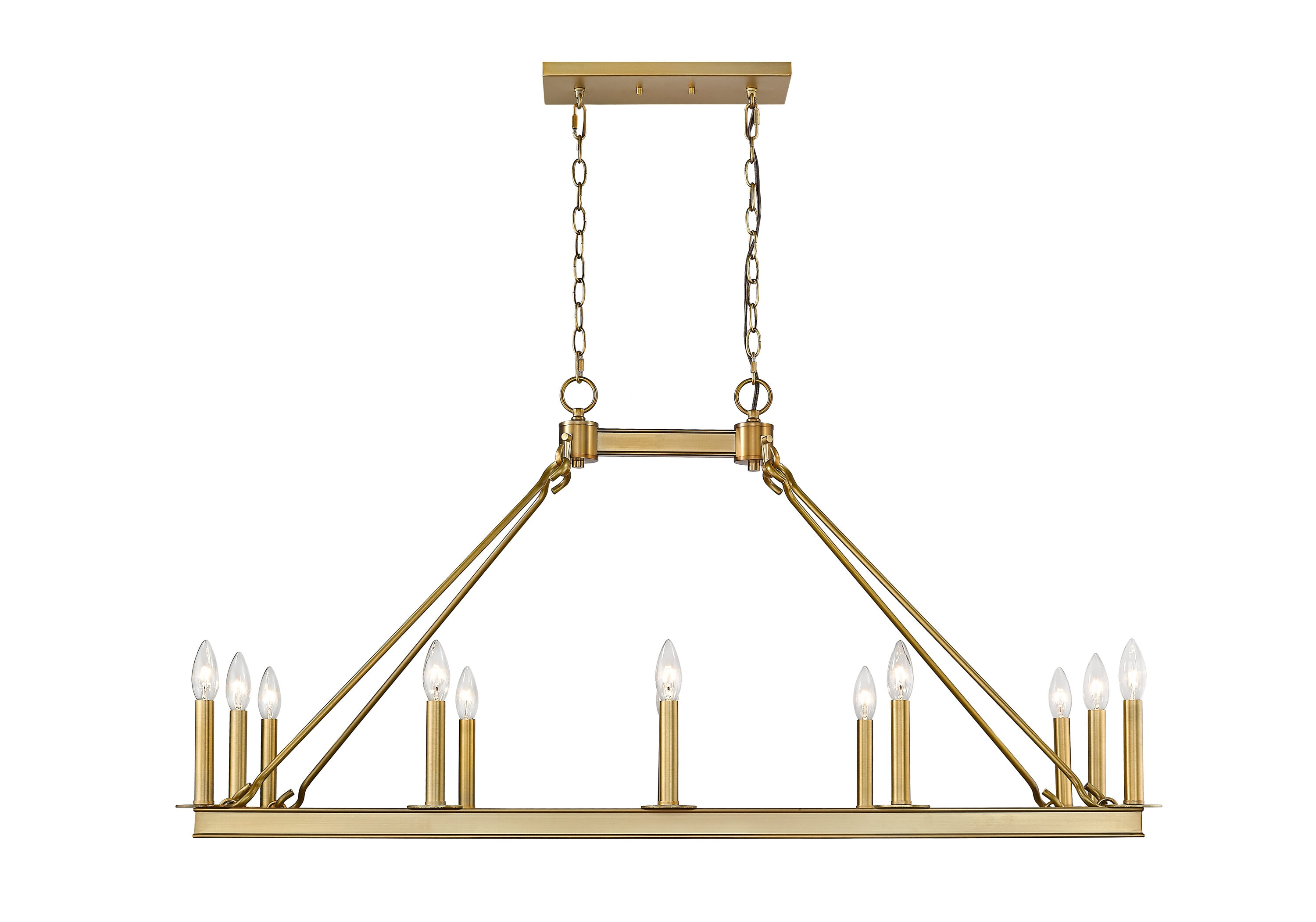 12 Light Island/Billiard In Linear Style 20 Inches Wide By 25 Inches High-Olde Brass Finish Z-Lite 482-12L-Obr