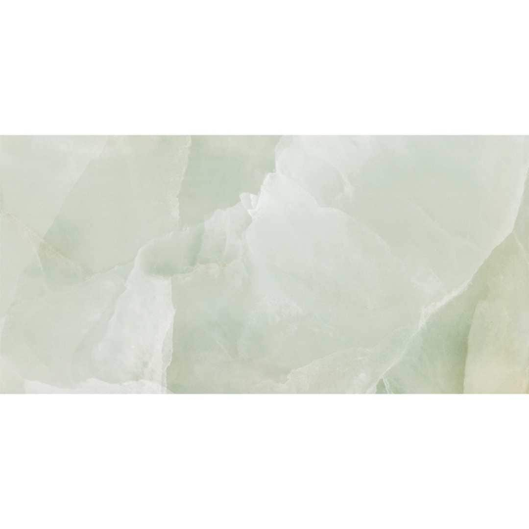 The Tile Life Geo Lush Jade 12" x 24" Rectangle Glossy Porcelain Floor and Wall Tile - 4x4 Sample