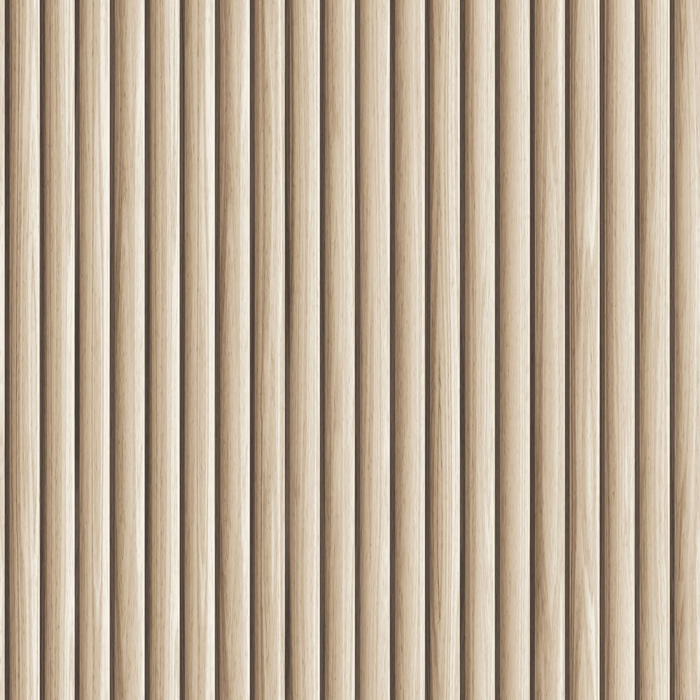 Tempaper Reeded Wood Blonde Peel and Stick Wallpaper, 20.5" x 16.5'