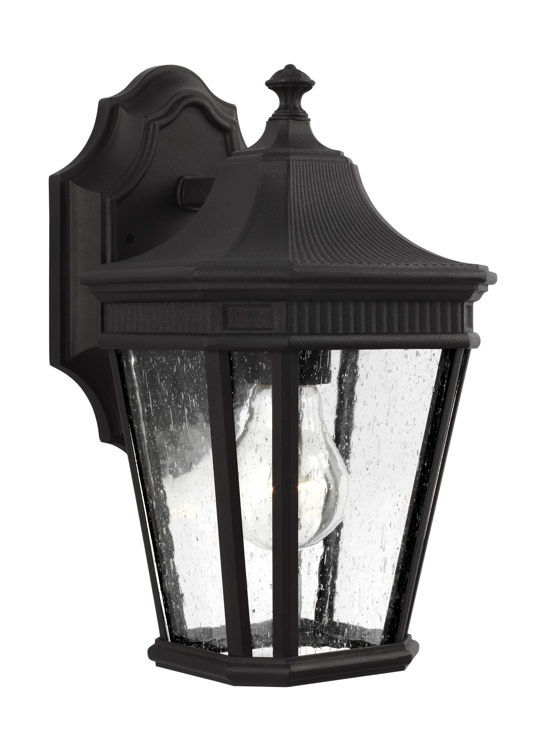 Sea Gull Lighting OL5420BK Cotswold Lane - Outdoor Wall Lantern Traditional Aluminum Approved for Wet Locations in Traditional Style - 6.5 Inches Wide by 11.5 Inches High