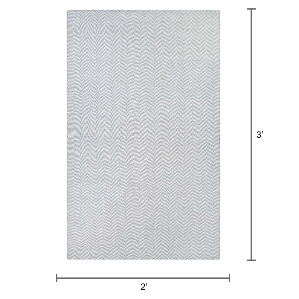 Blue Hand-Woven Reversible Wool and Synthetic Outdoor Rug