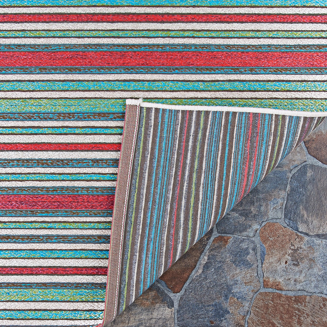 Couristan Cape Brockton Indoor / Outdoor Area Rug, Purple-Multicolor, 3'11" x 5'6"