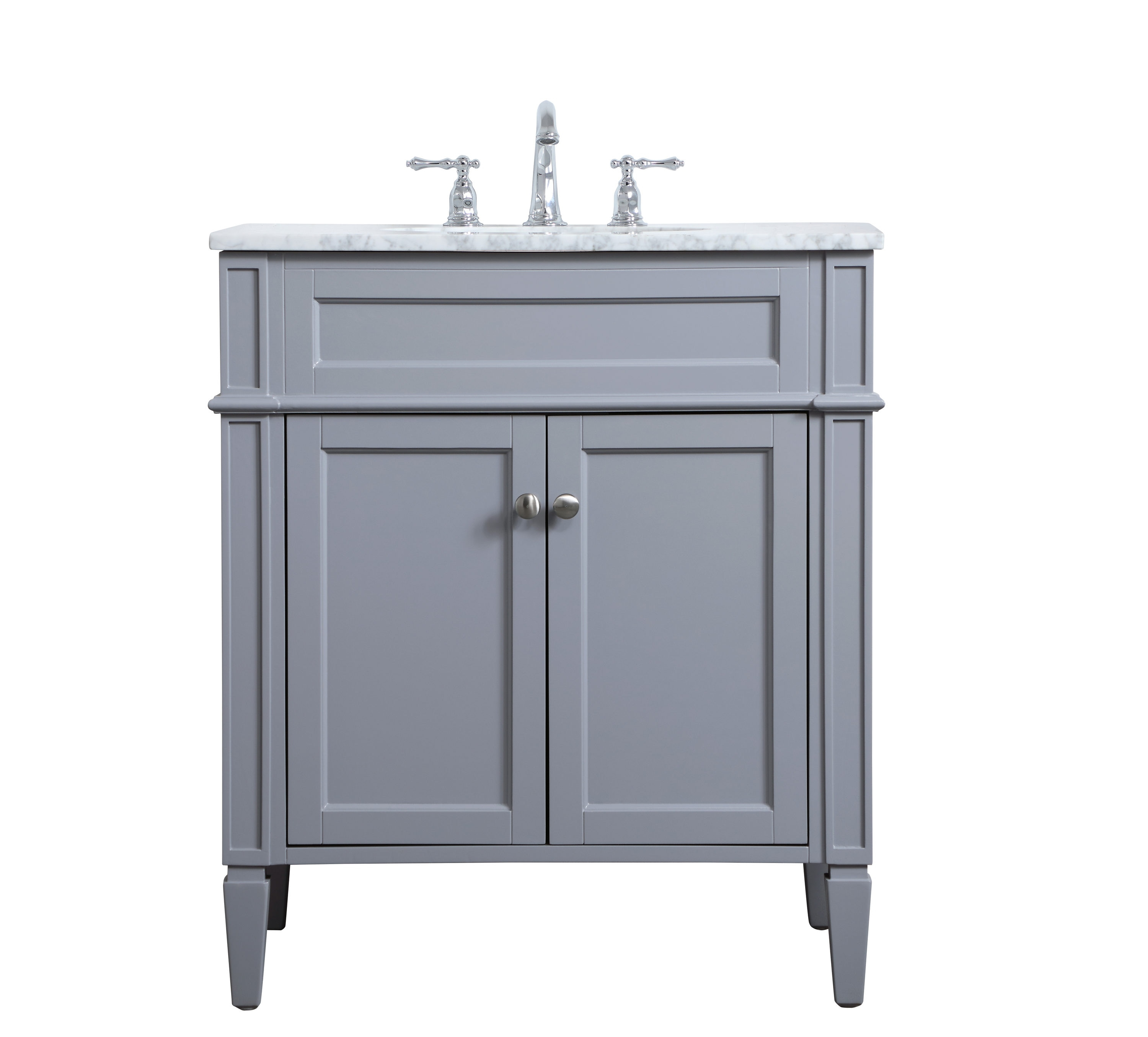 Elegant Decor Williams 30" Single Marble Top Bathroom Vanity in Gray