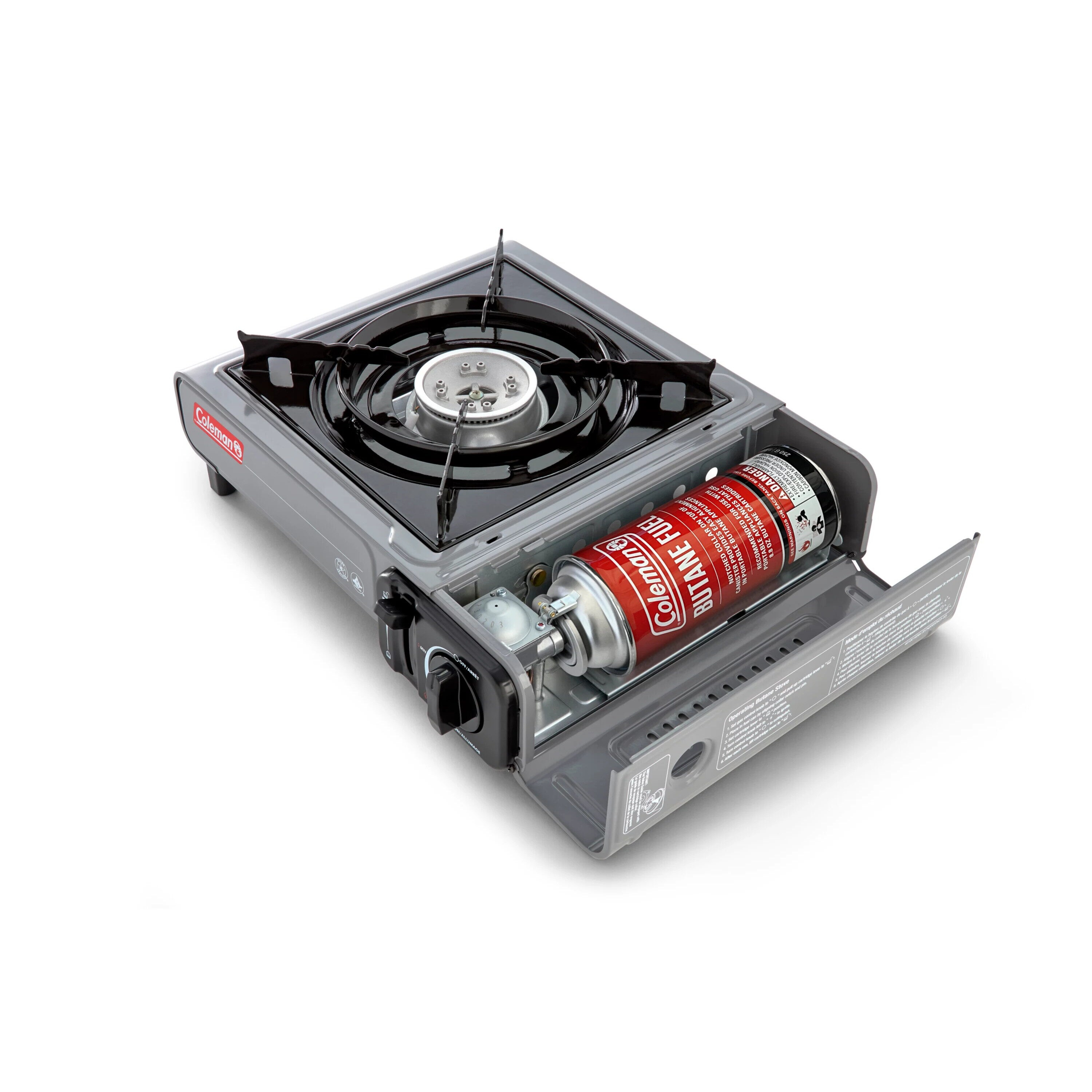 Coleman Tabletop Portable Butane Gas Camping Stove, 1 Burner, Gray