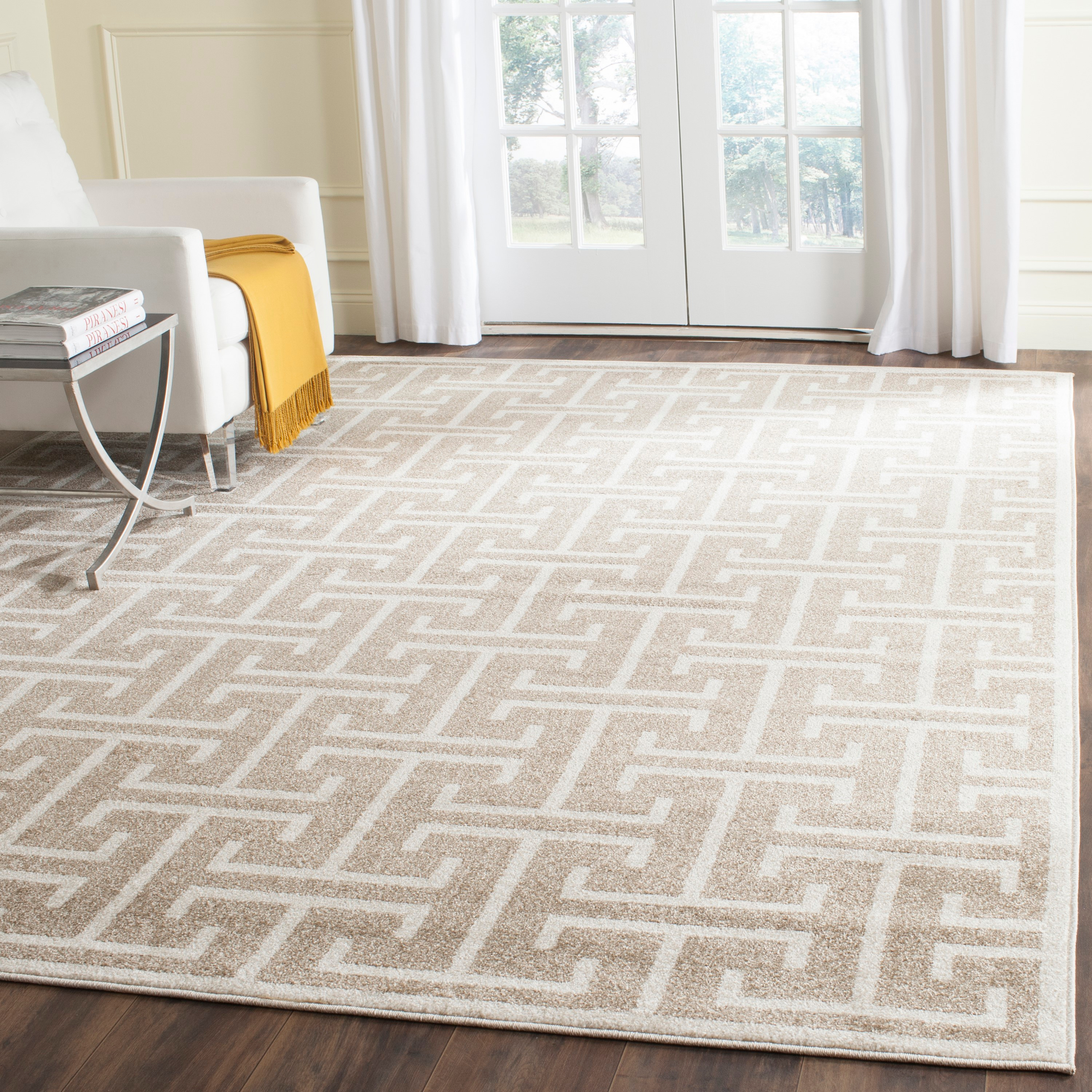 Amherst AMT404 Power Loomed Area Rug - Wheat/Beige - 8'x10' - Safavieh.