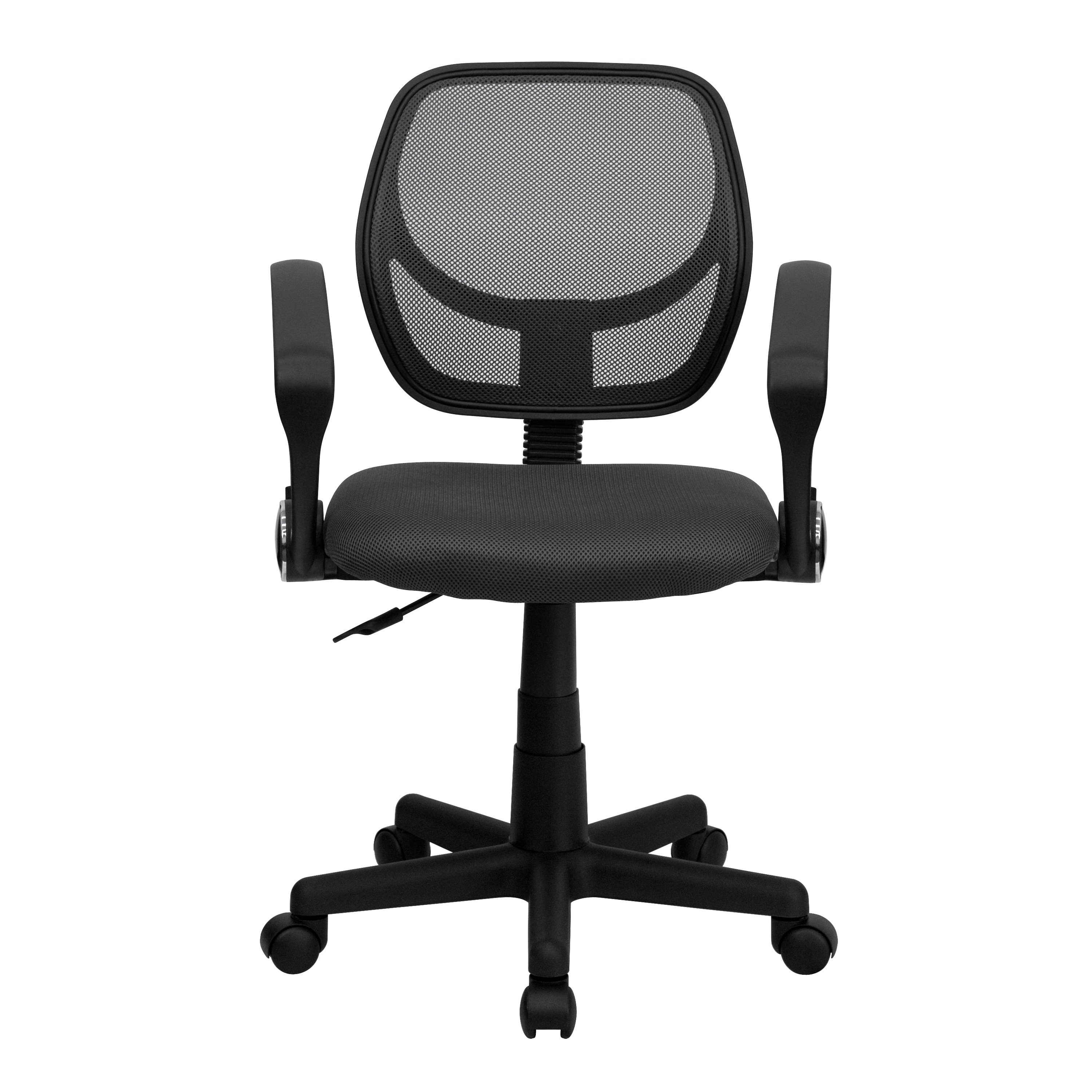 Flash Furniture Low Back Gray Mesh Swivel Task Office Chair with Arms