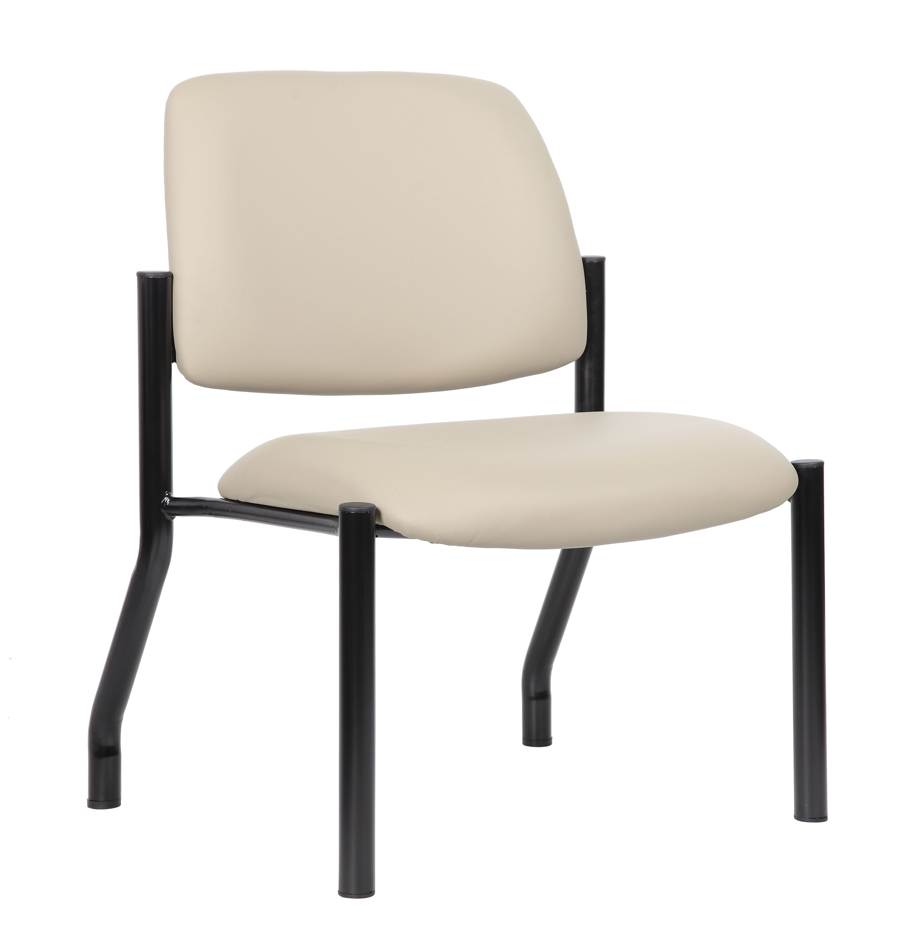 Boss Office Products Antimicrobial Armless Guest Side Chair, 400 lb. weight capacity, Beige