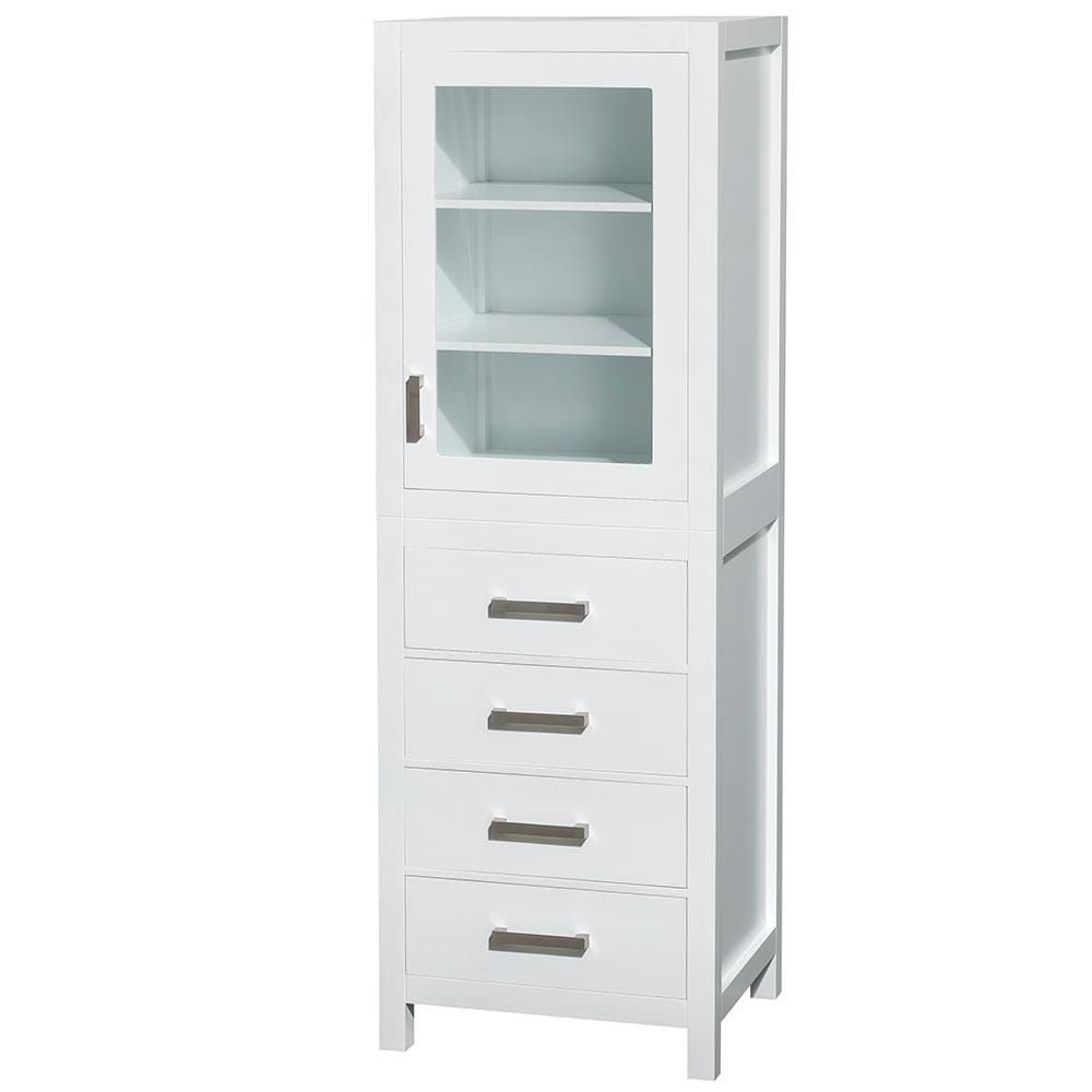 Wyndham Collection Sheffield Solid Wood Freestanding Linen Cabinet